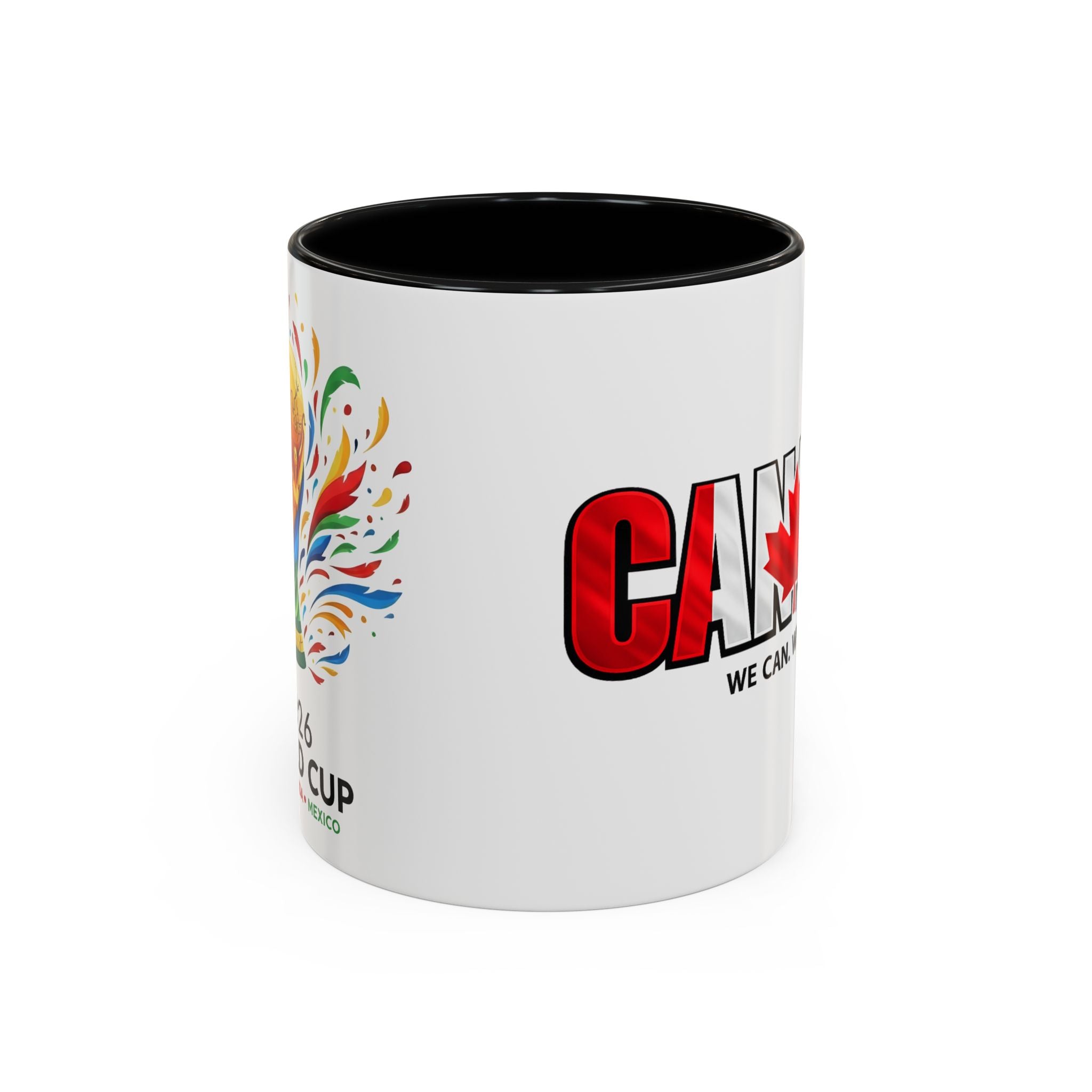 Canada Maple Leaf Text Coffee Mug | We Can. We Will. World Cup 2026, Canada Flag, Gift for Dad