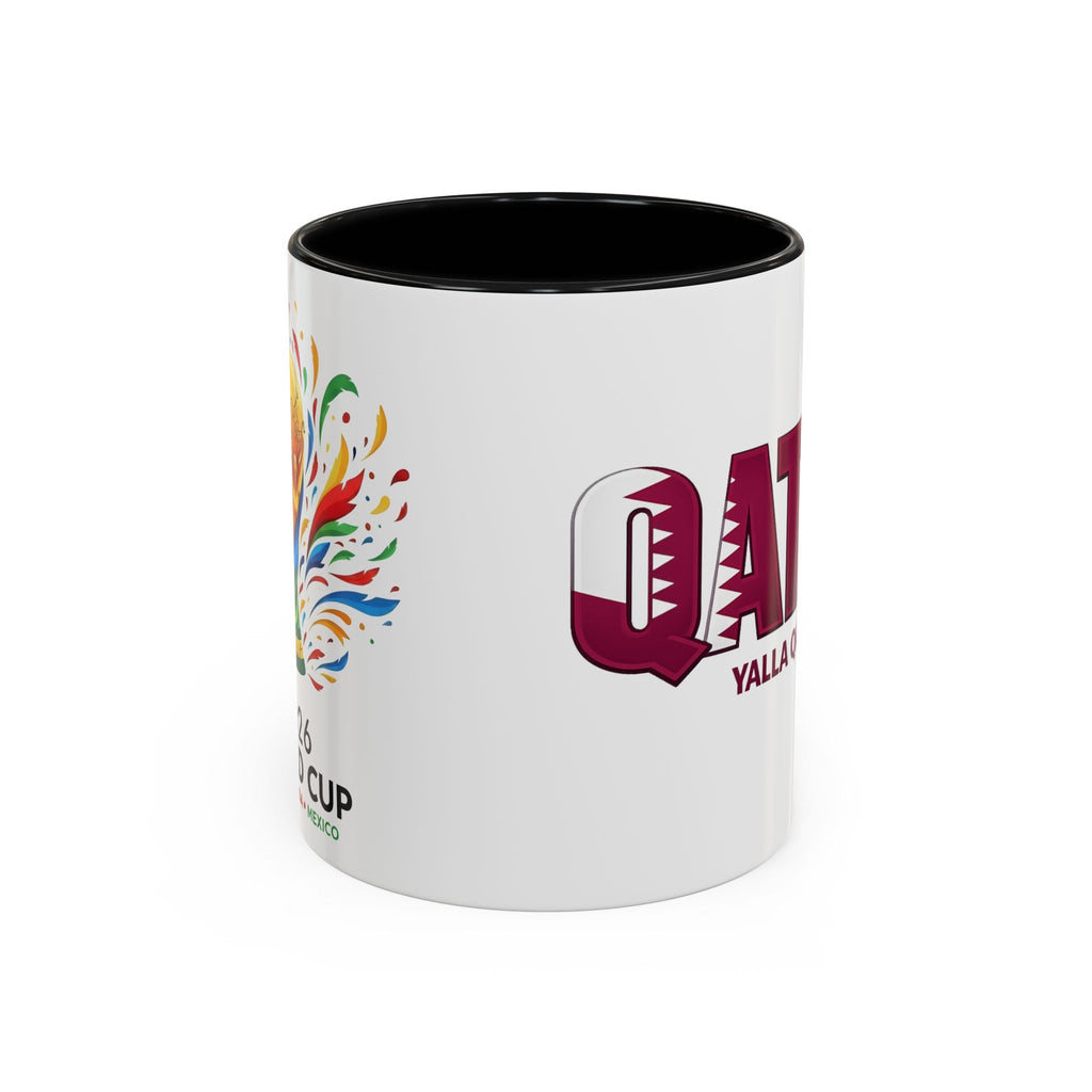 QATAR Yalla Qatar! Accent Coffee Mug | 11oz 15oz, Soccer World Cup 2026, Gifts for Dad