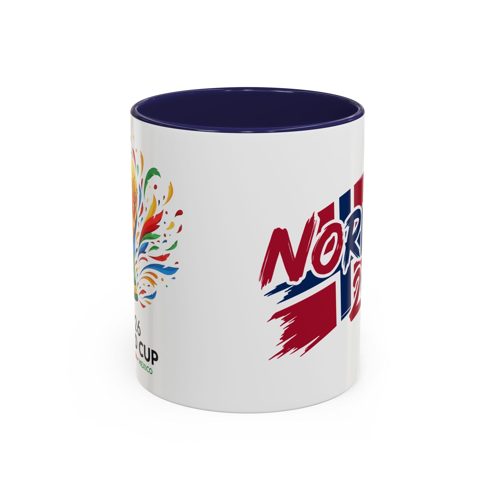 Norway 2026 Soccer Flag Accent Coffee Mug | 11oz 15oz, World Cup 2026, Gift for Dad