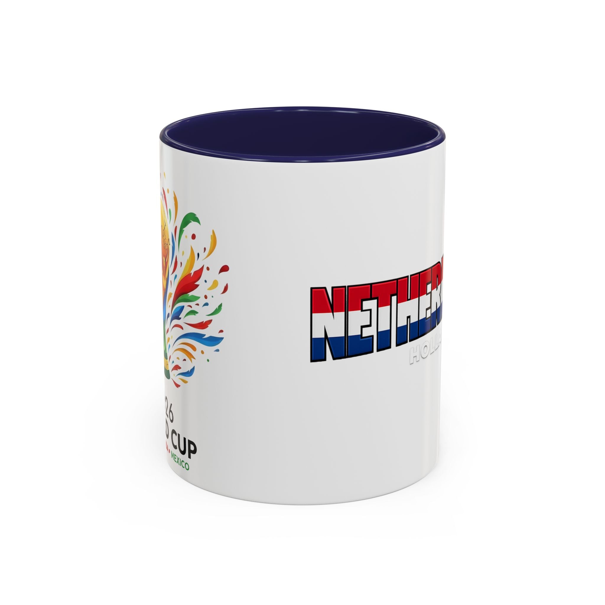 Netherlands Flag Text Coffee Mug | Accent 11oz 15oz, World Cup 2026, Gift for Dad