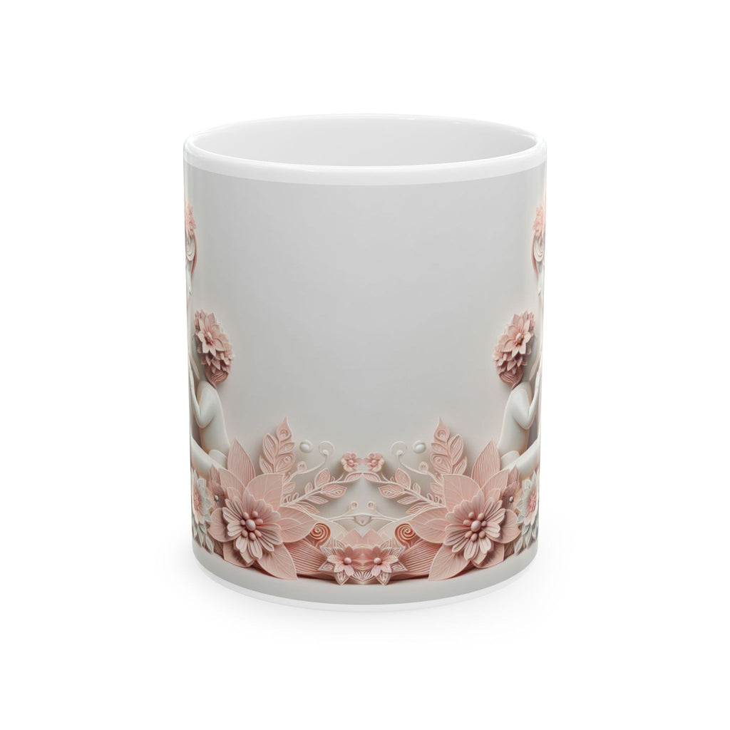 Blush Floral Baroque Mug | Ceramic Coffee Cup, Mother's Day Sale