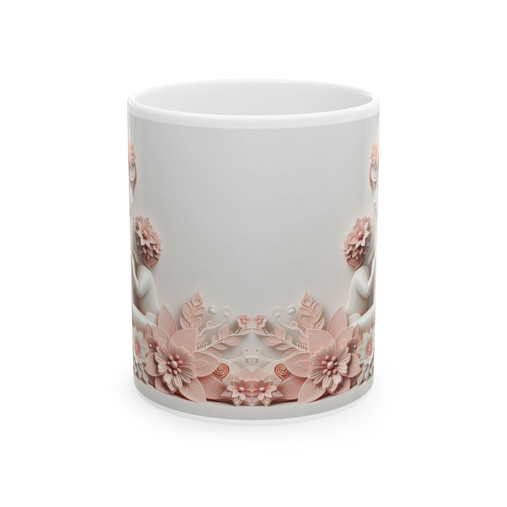 Blush Floral Baroque Mug | Ceramic Coffee Cup, Mother's Day Sale