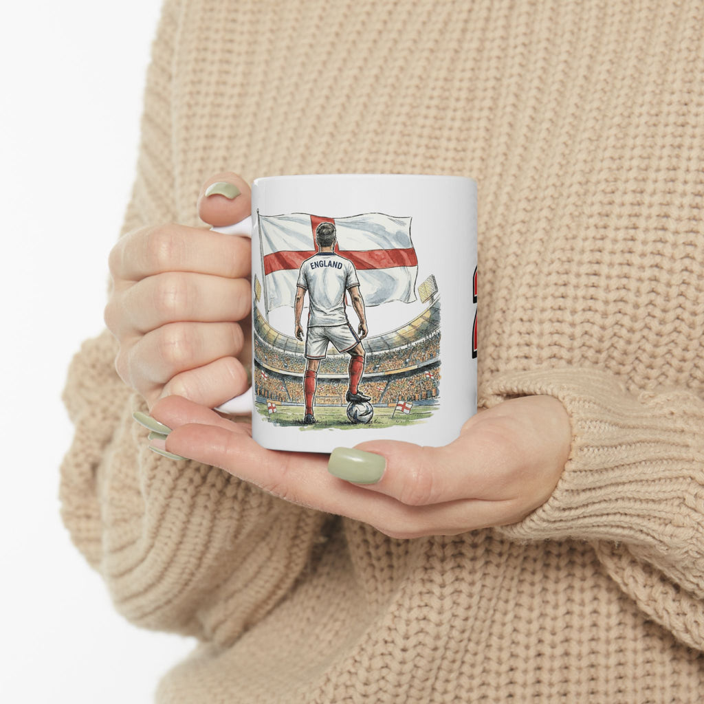 England Soccer World Cup 2026 Mug, Ceramic Cup, England Flag, Sports Gift