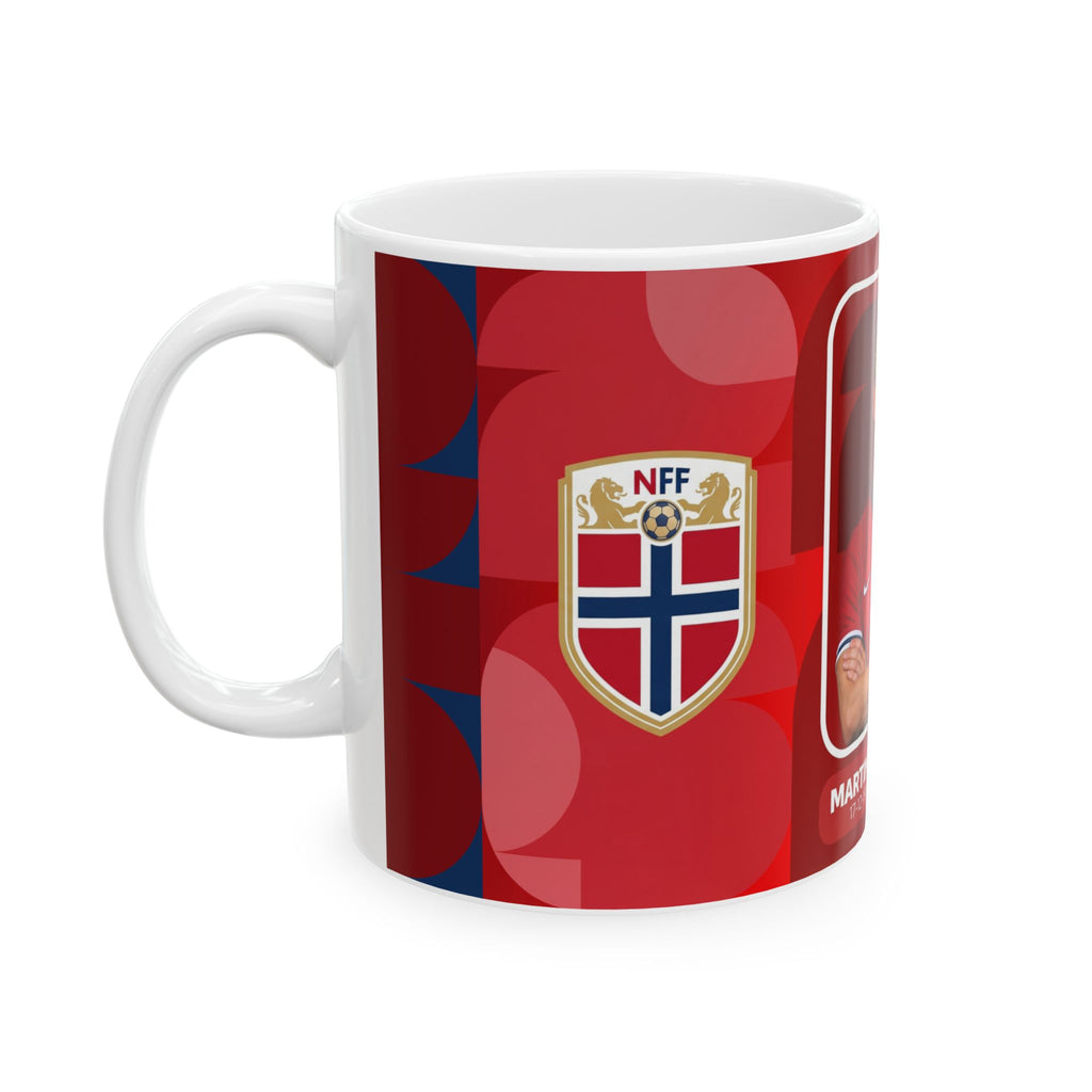 Norway Soccer Player Martin Ødegaard Mug — Ceramic Coffe Cup (11oz, 15oz), World Cup 2026 Mugs