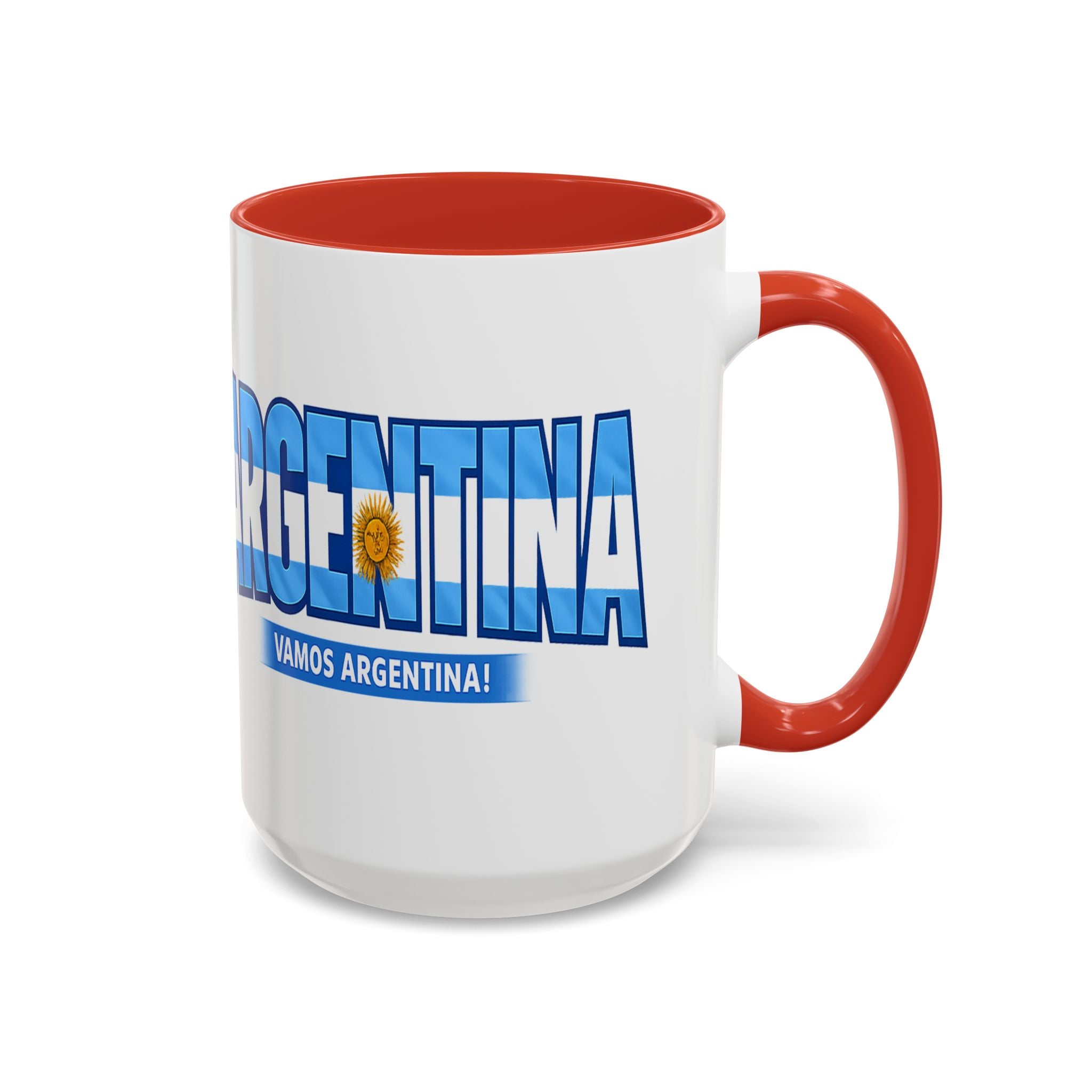Argentina Vamos Argentina Mug | Accent Coffee Mug, Flag Text Design