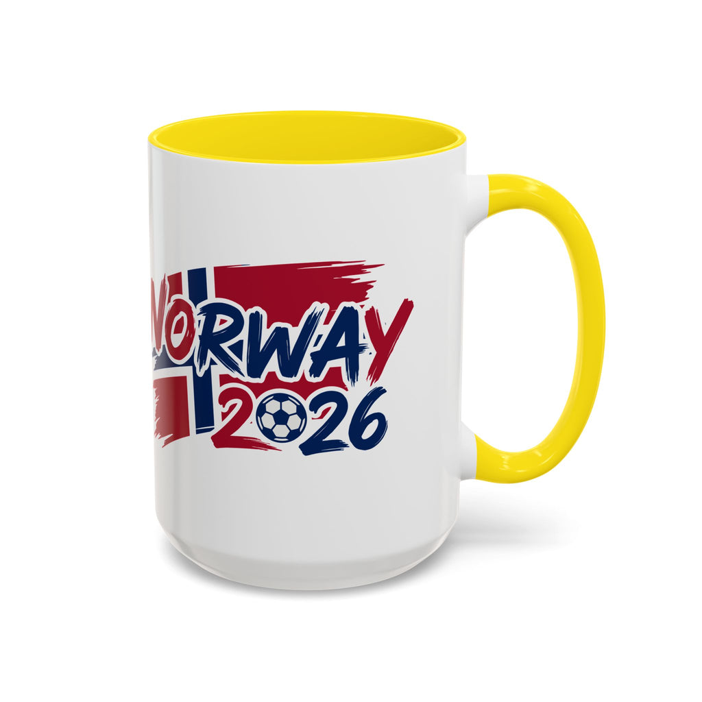 Norway 2026 Soccer Flag Accent Coffee Mug | 11oz 15oz, World Cup 2026, Gift for Dad