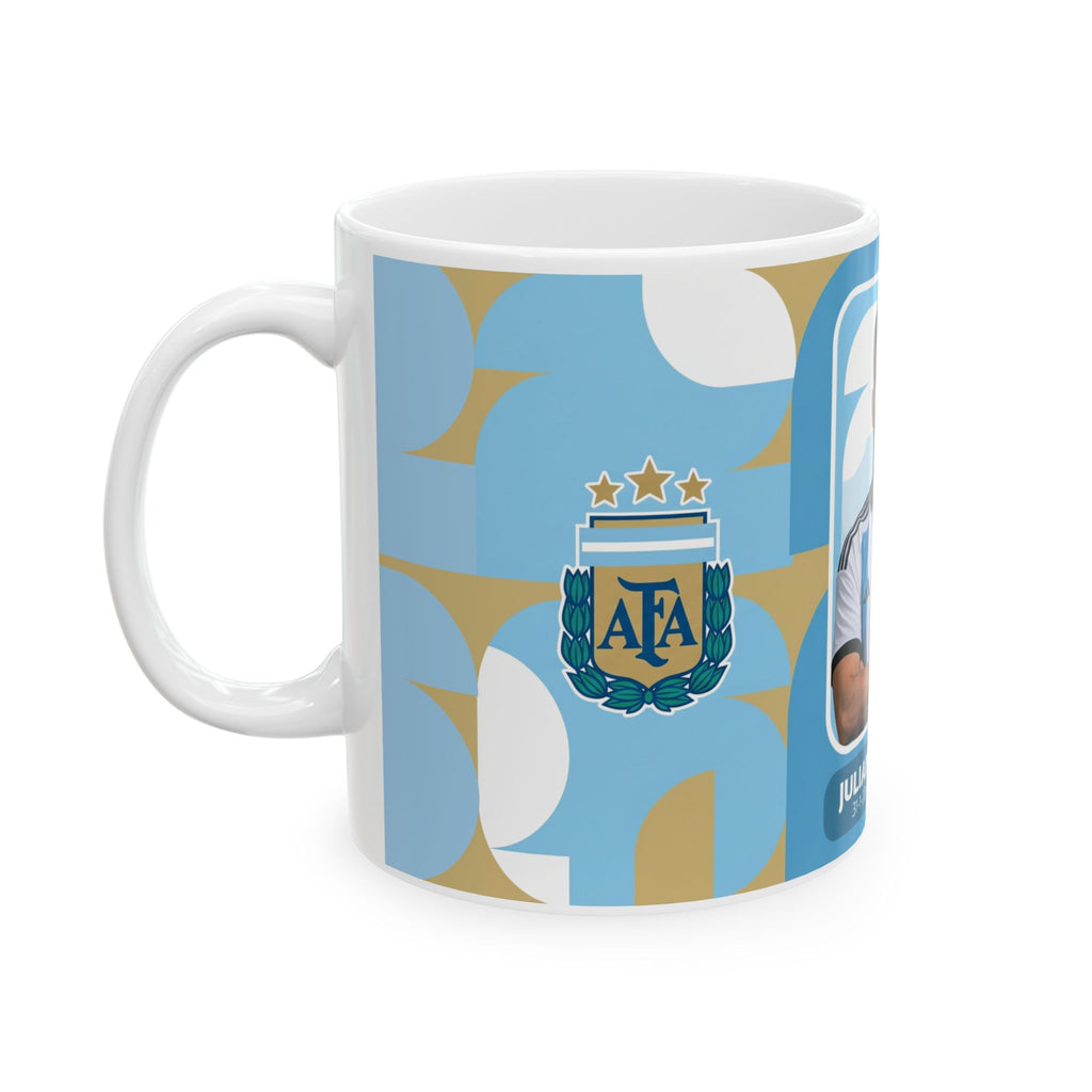 Argentina Soccer Player Julian Alvarez Mug — Ceramic Coffee Cup (11oz/15oz), World Cup 2026 Mugs