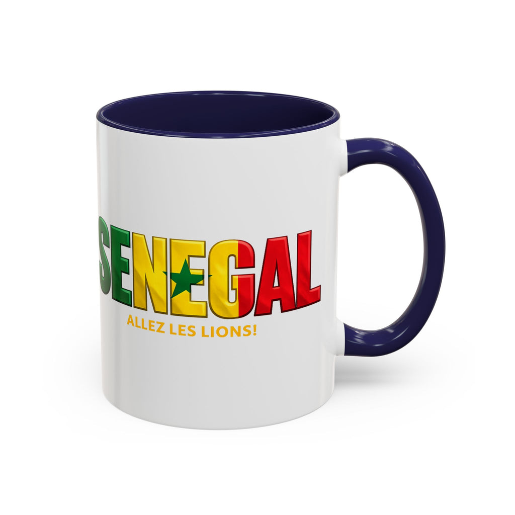 Senegal flag text mug | Accent Coffee Mug 11oz 15oz, Soccer World Cup 2026, Gift for Dad