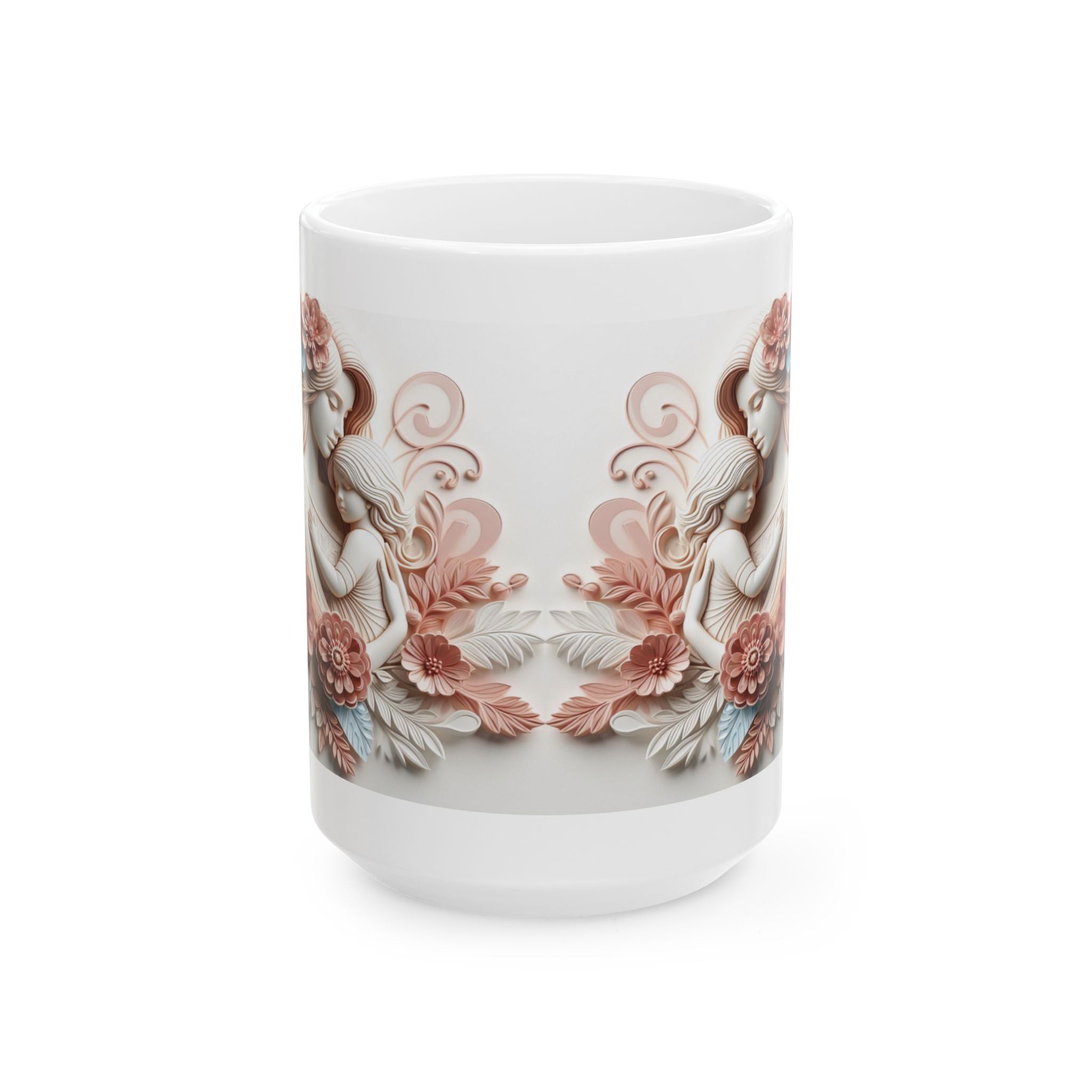 Vintage Angel Illustration Mug | Floral Cherub Ceramic Mug, Mother's Day Sale