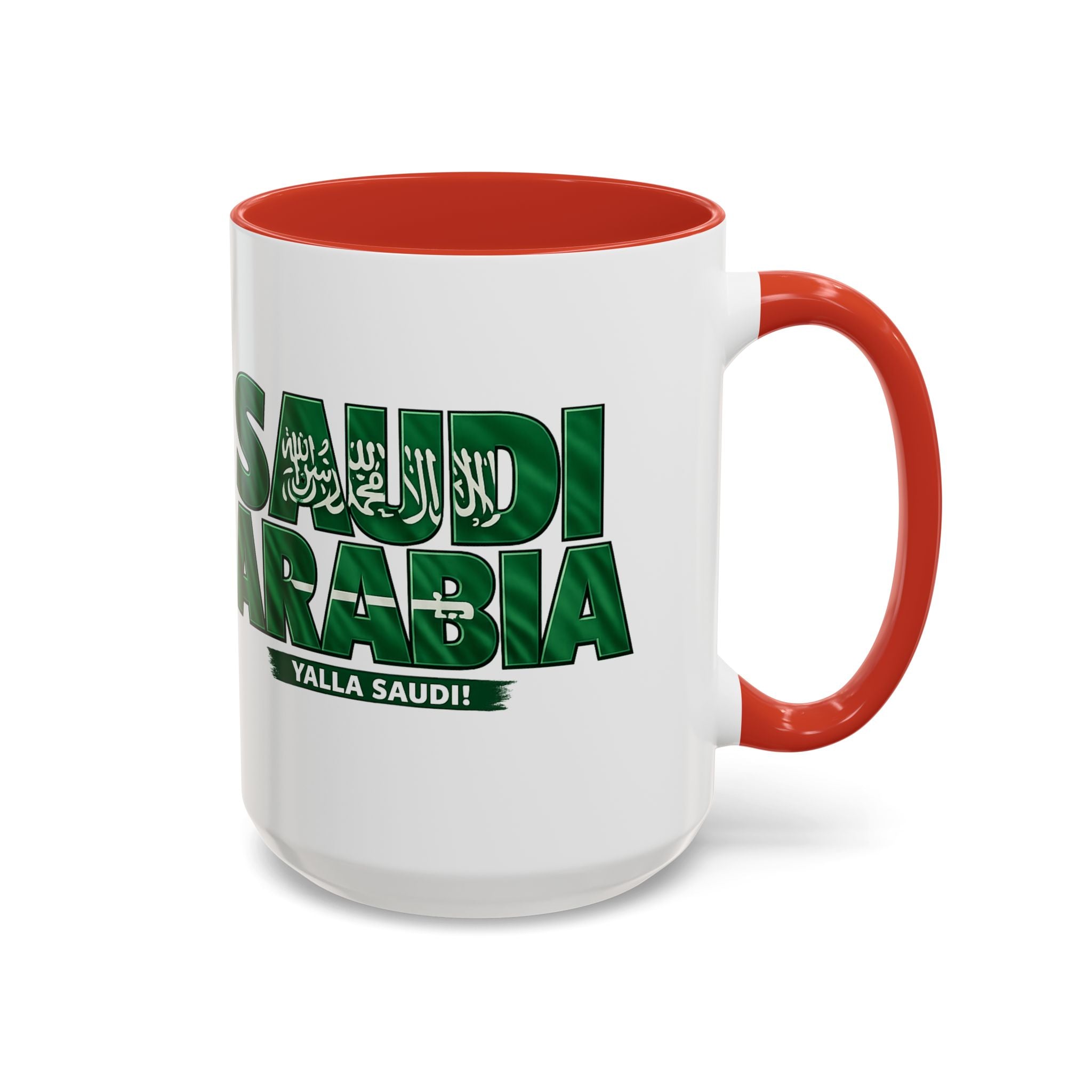 Saudi Arabia Typography Mug | Accent Coffee Mug, Green National Design, Soccer World Cup 2026, Gifts for Dad