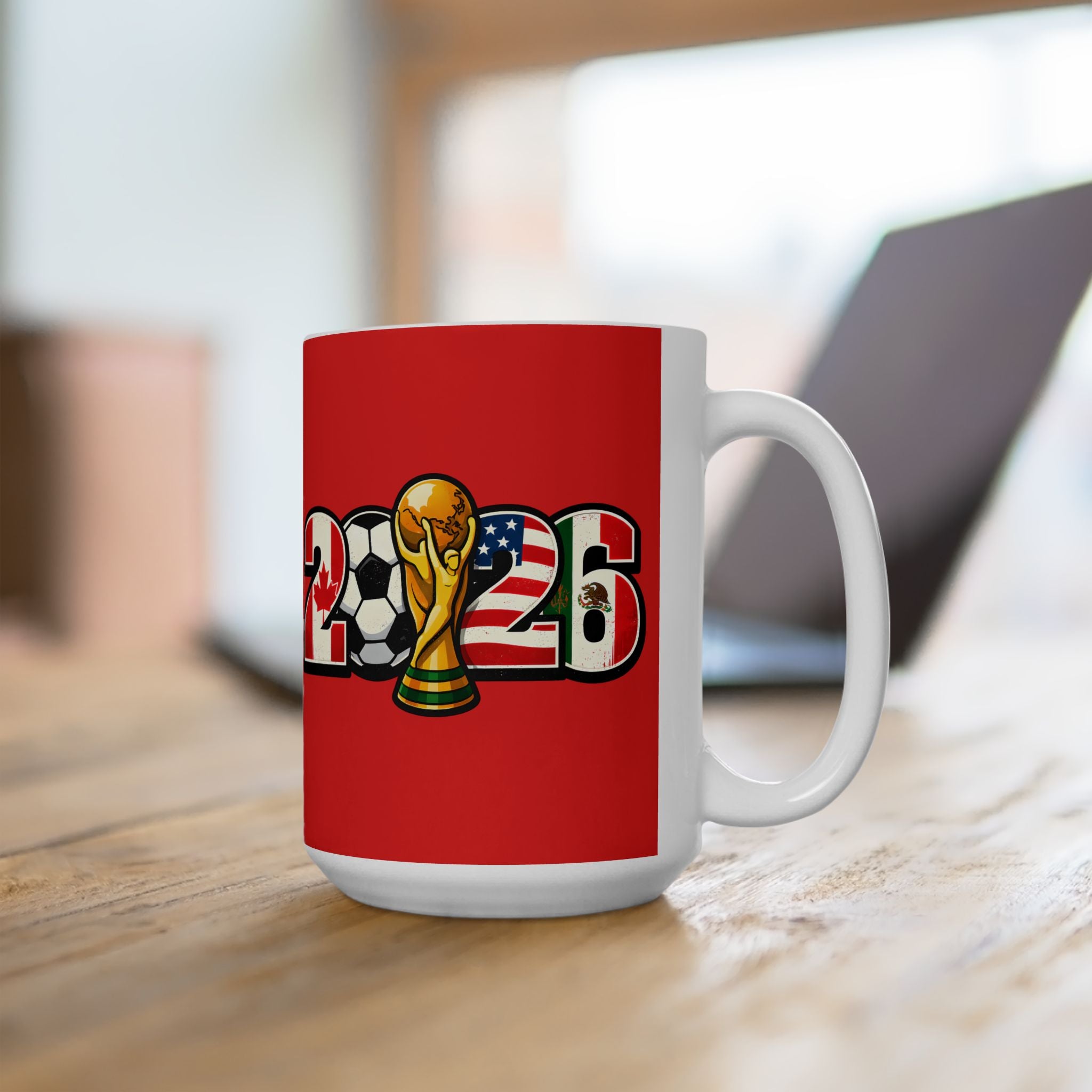 Morocco World Cup 2026 Mug, Red Ceramic Coffee Cup, Morocco Flag, Gift For Soccer Fan