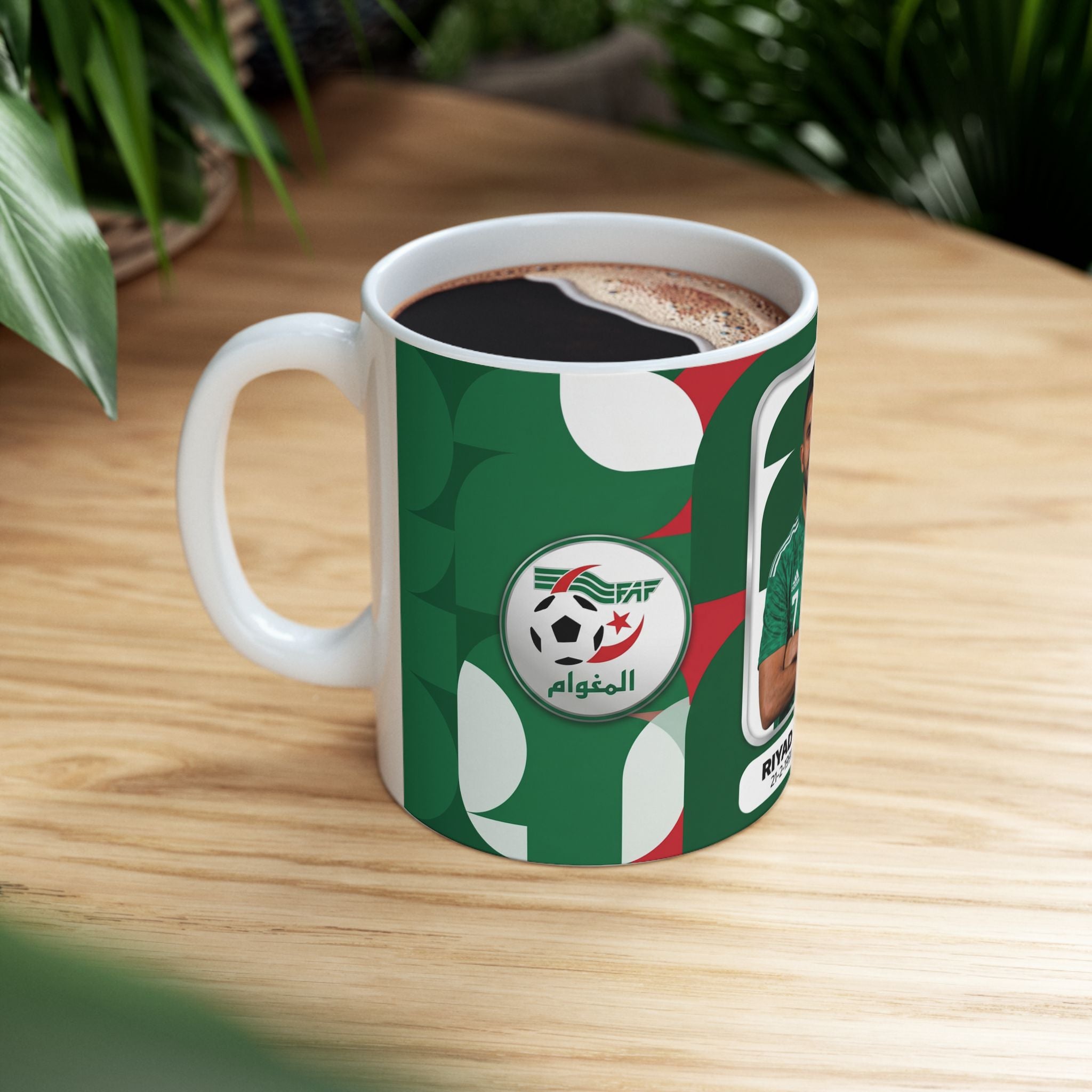 Algeria Soccer Player Riyad Mahrez Ceramic Mug —  Coffee Cup (11oz/15oz), World Cup 2026 Mugs