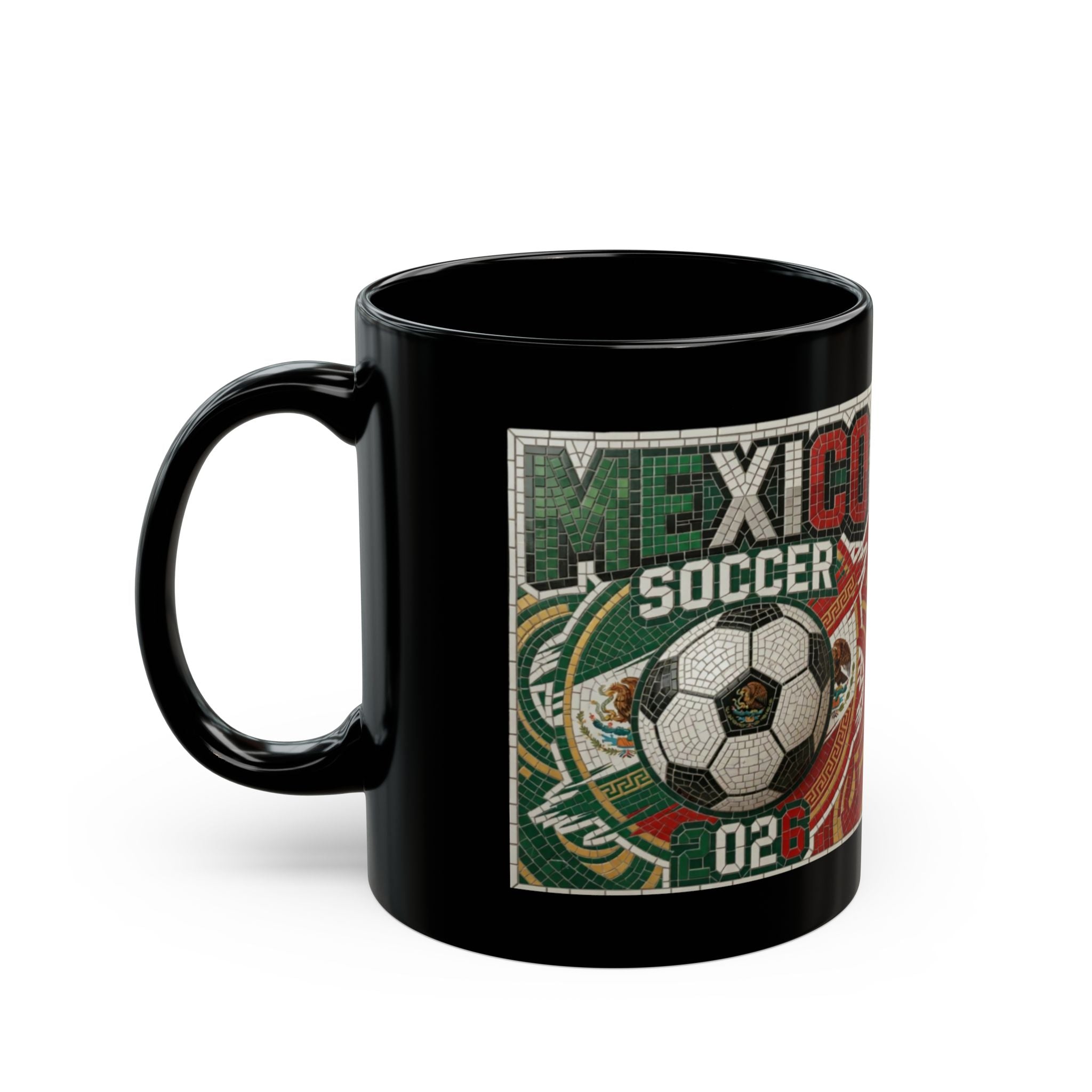 Mexico Soccer Player Mug | Black Ceramic Coffee Cup, World Cup 2026, Gift for Dad