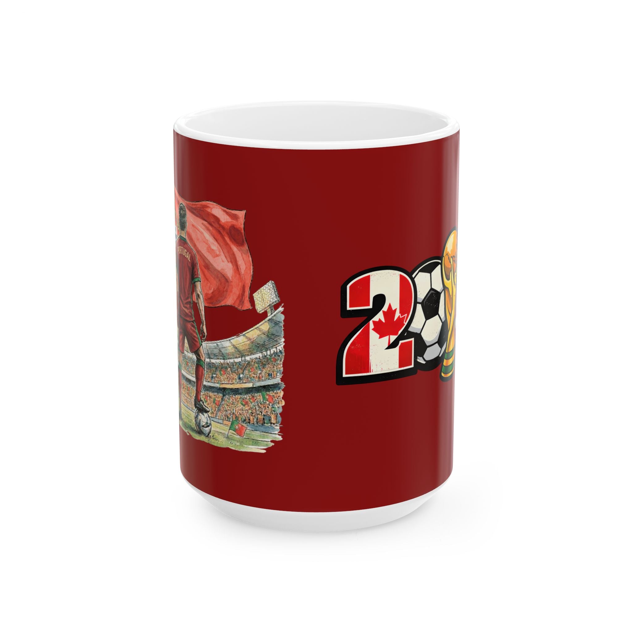 Portugal World Cup 2026 Style Mug, Red Ceramic Mug, Portugal Flag, Soccer Fan Gift
