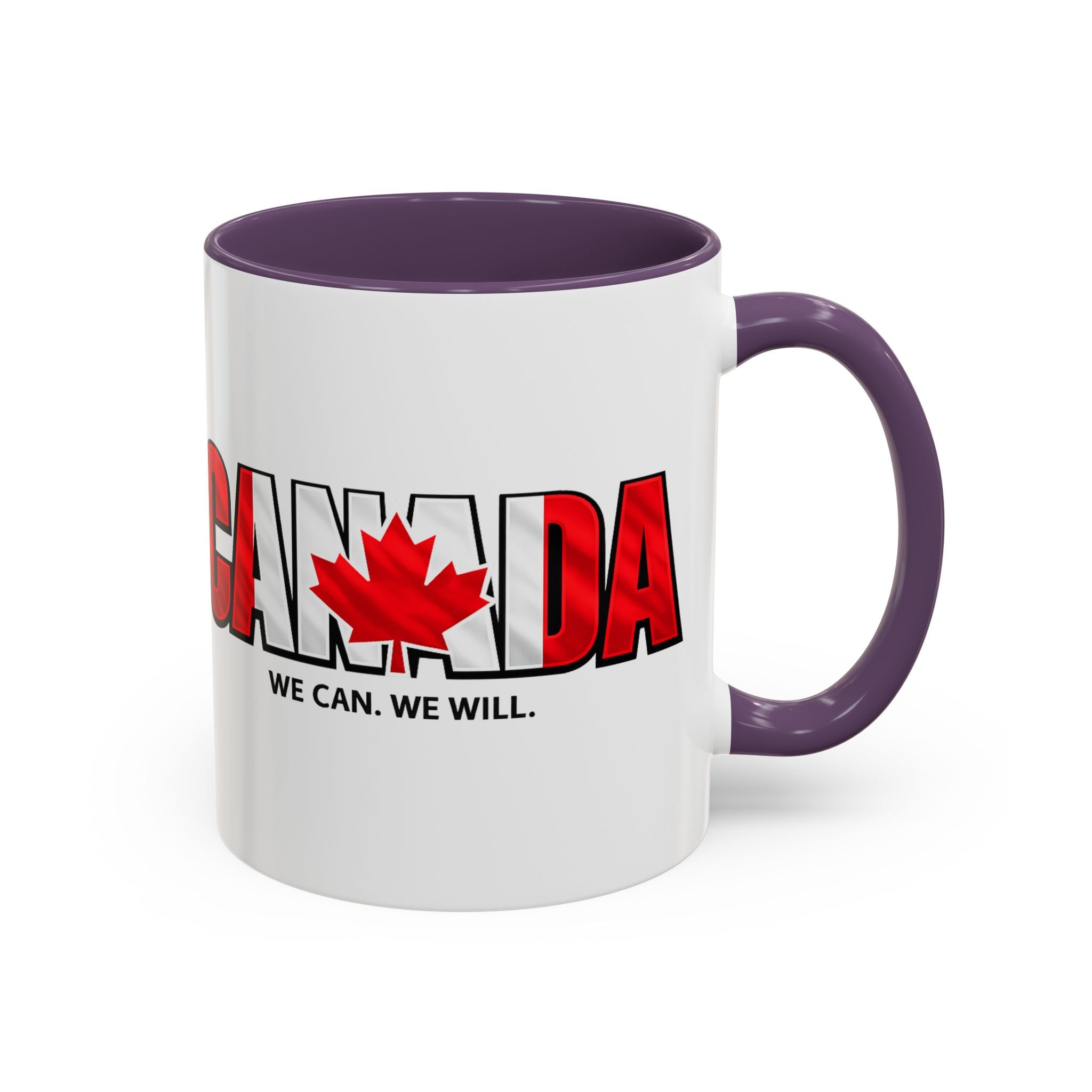 Canada Maple Leaf Text Coffee Mug | We Can. We Will. World Cup 2026, Canada Flag, Gift for Dad