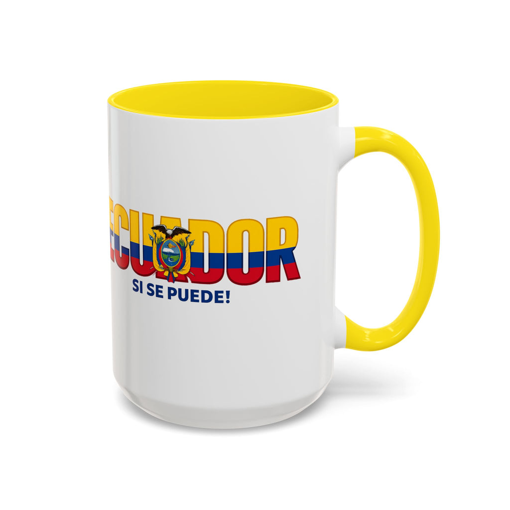 Ecuador Flag Text mug | Accent Coffee Mug (11/15oz), World Cup 2026, Gift for Dad, Father Day