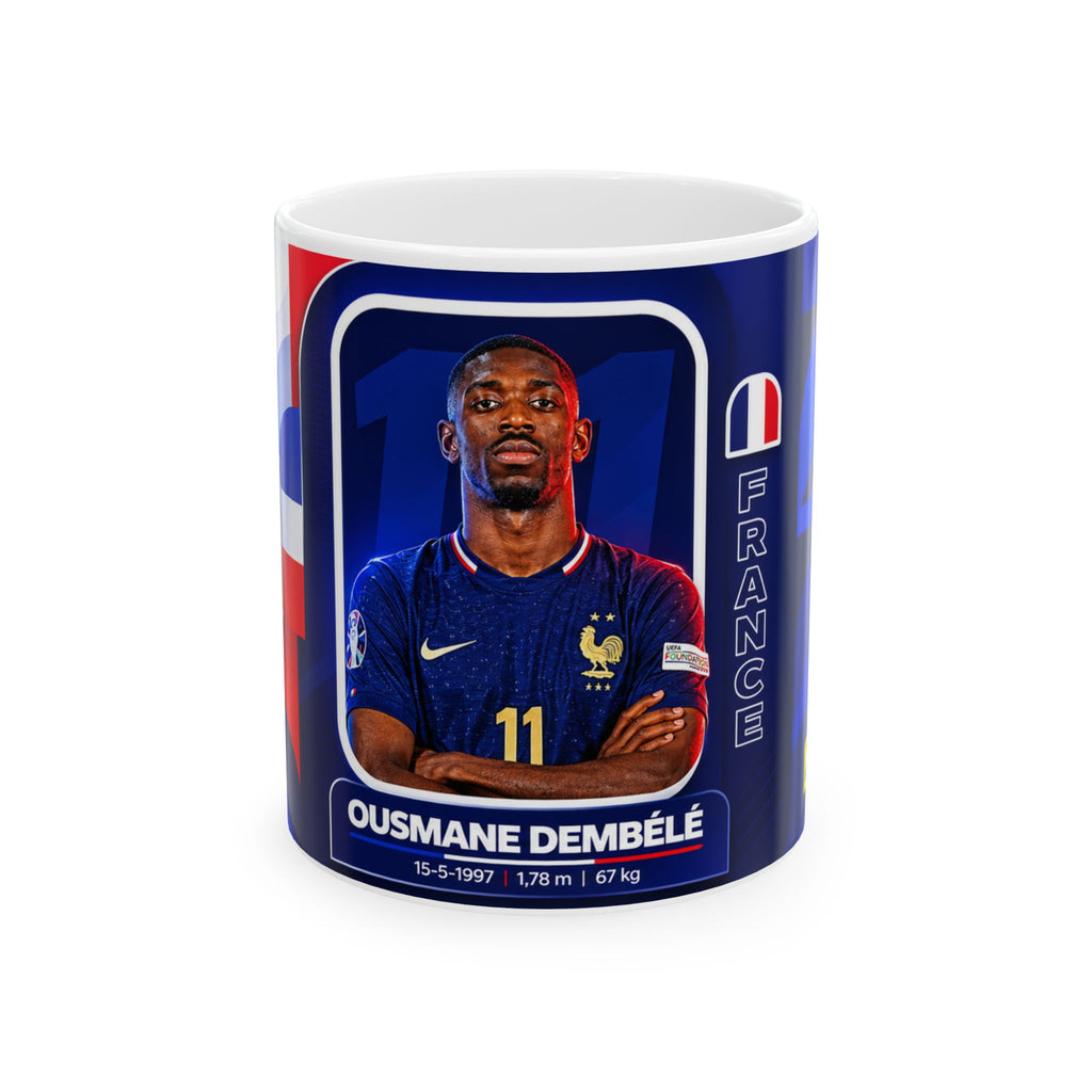 France Soccer Player Dembele Mug — National Team Ceramic Coffee Cup, World Cup 2026 Mugs