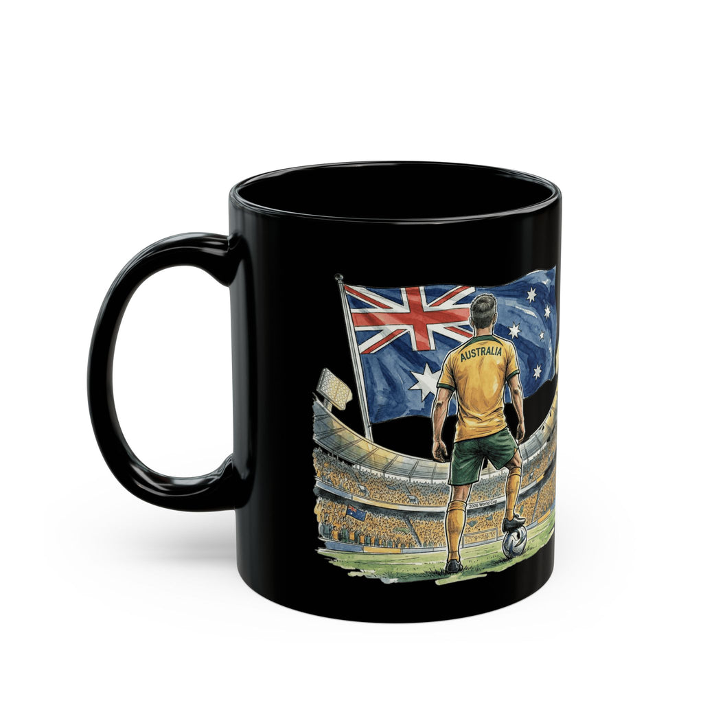 Australia World Cup 2026 Mug | Black Ceramic Coffee Cup, Gift For Dad, Australia Flag
