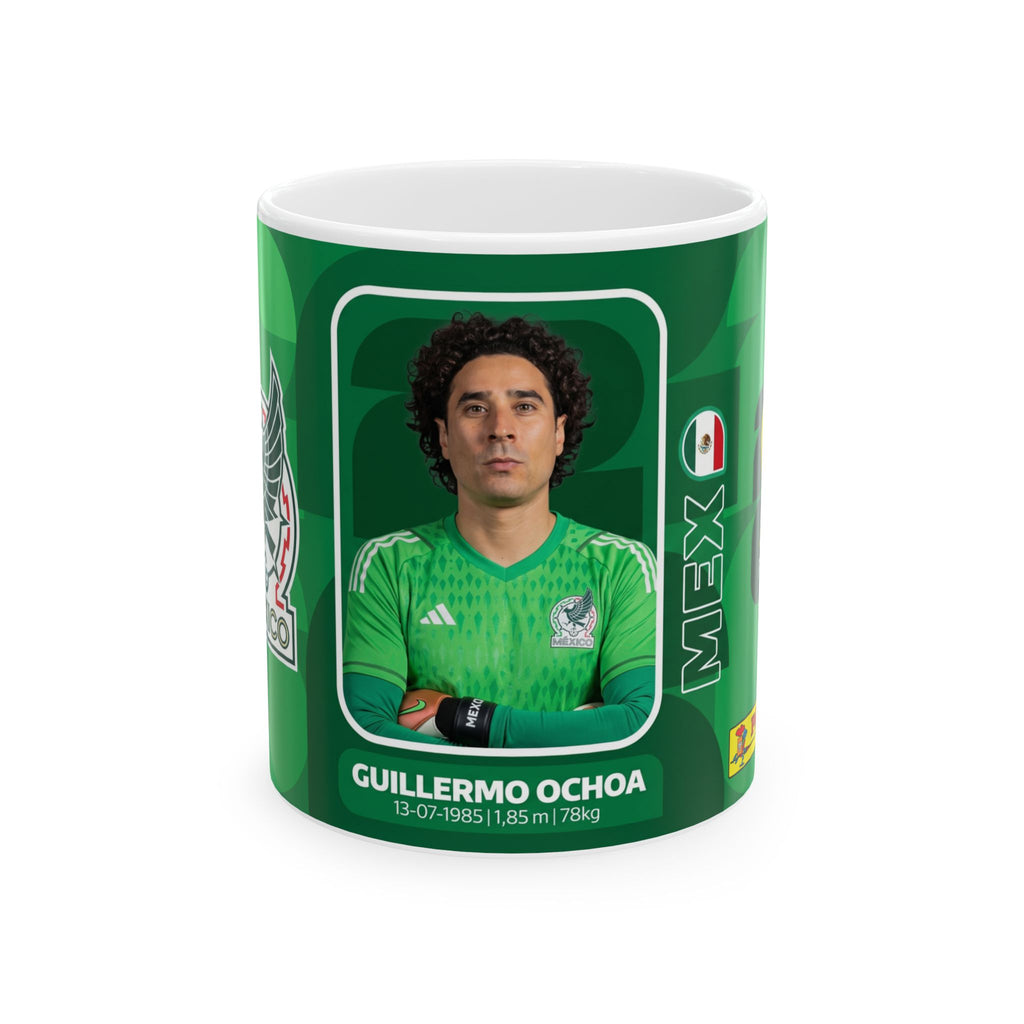 Mexico Soccer Player Guillermo Ochoa Mug – Ceramic Coffee Cup (11oz, 15oz), World Cup 2026 Mugs