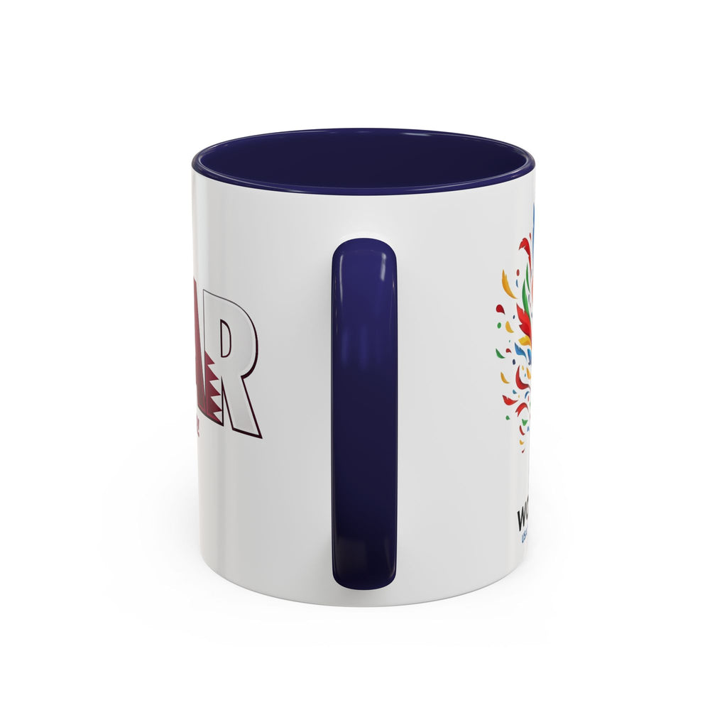 QATAR Yalla Qatar! Accent Coffee Mug | 11oz 15oz, Soccer World Cup 2026, Gifts for Dad