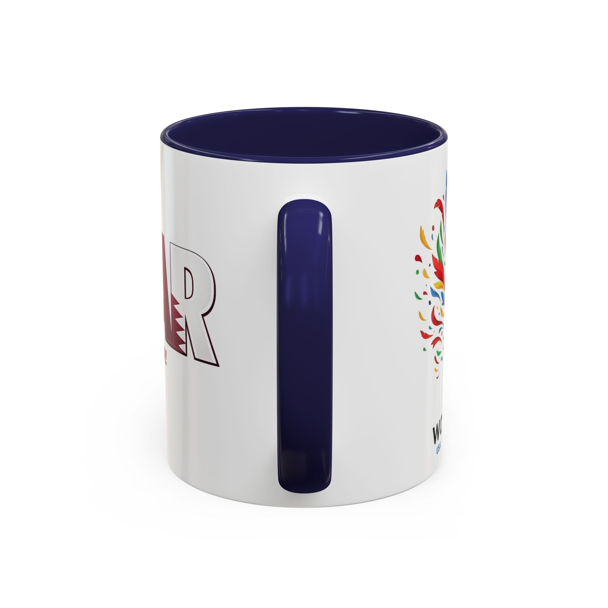 QATAR Yalla Qatar! Accent Coffee Mug | 11oz 15oz, Soccer World Cup 2026, Gifts for Dad