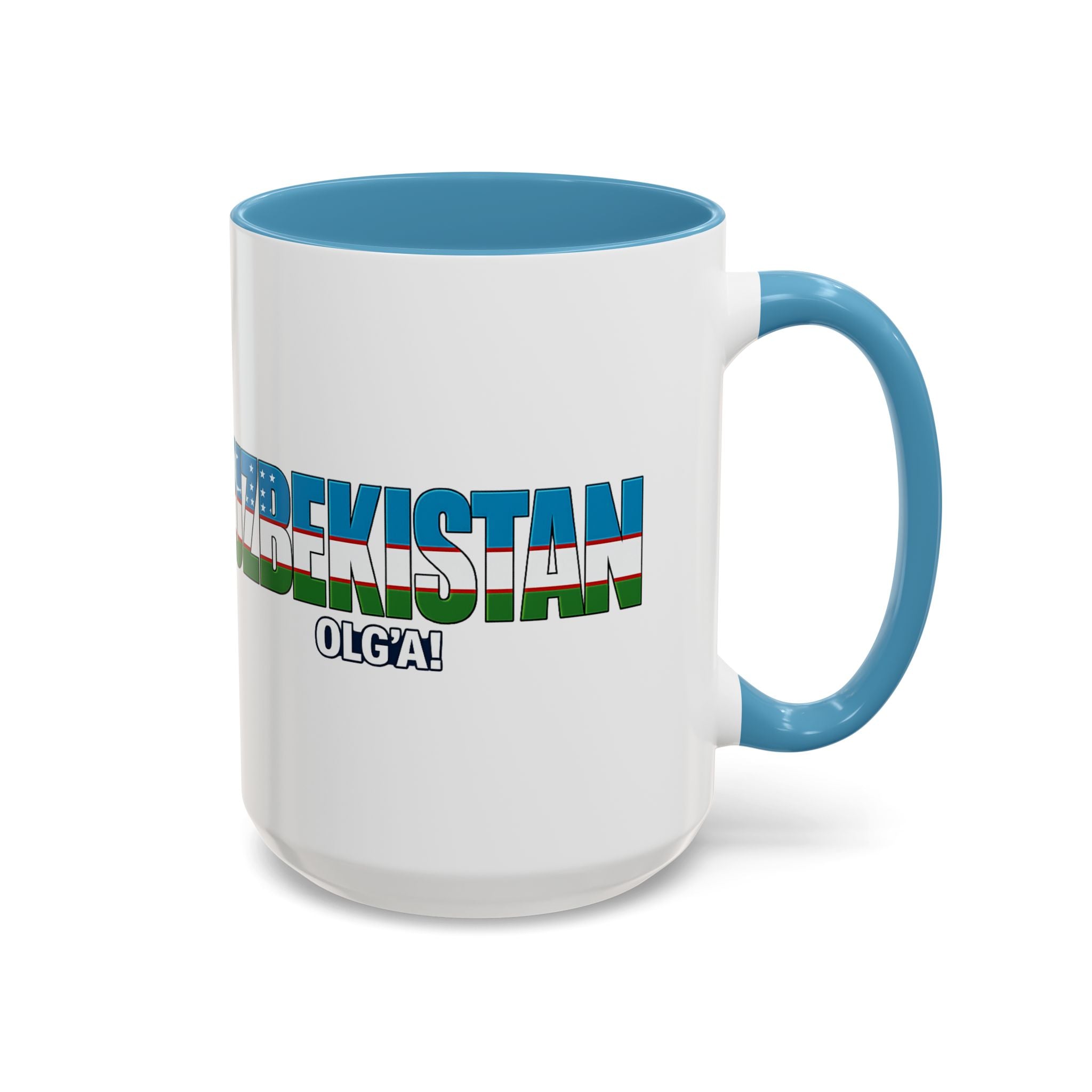 Uzbekistan Flag Typography Coffee Mug | Accent 11oz/15oz, Soccer World Cup 2026, Gift for Dad