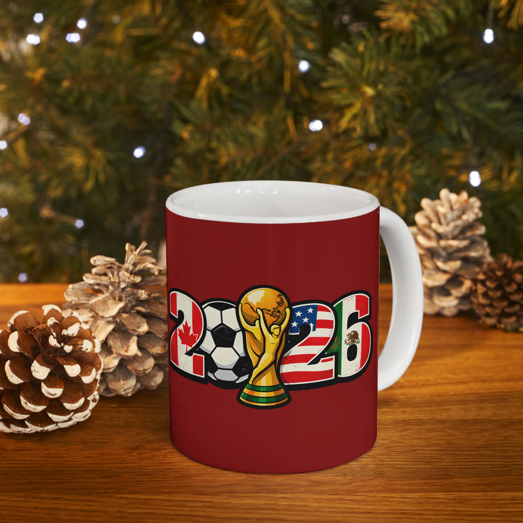 Portugal World Cup 2026 Style Mug, Red Ceramic Mug, Portugal Flag, Soccer Fan Gift