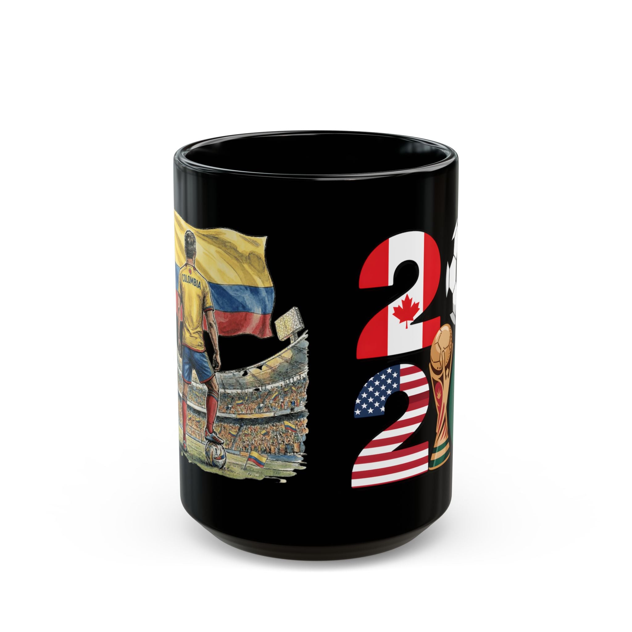 Colombia World Cup 2026 Mug | Black Ceramic Coffee Cup, Gift For Dad