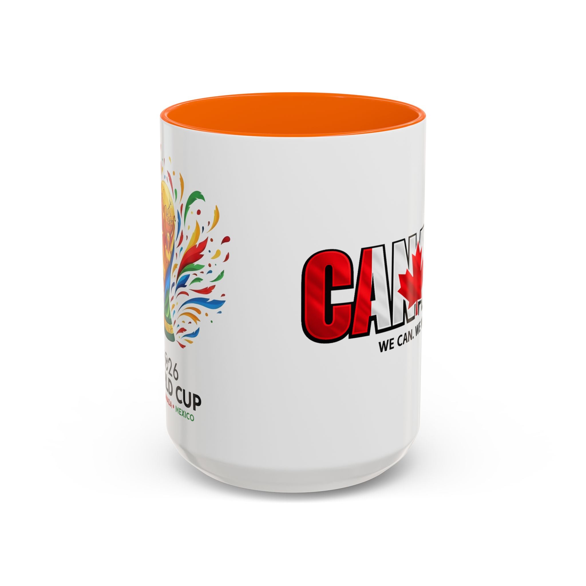 Canada Maple Leaf Text Coffee Mug | We Can. We Will. World Cup 2026, Canada Flag, Gift for Dad
