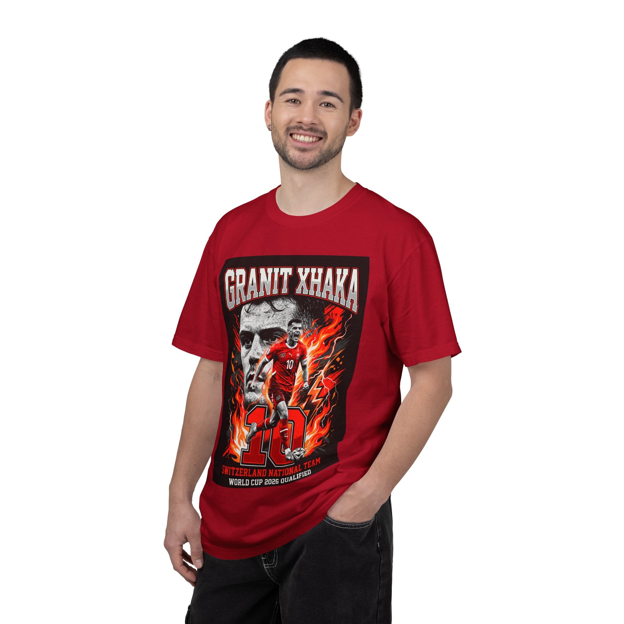 Soccer Star Graphic T-shirt | World Cup 2026 Back Print,Switzerland Flag, Gift for him, Collectible