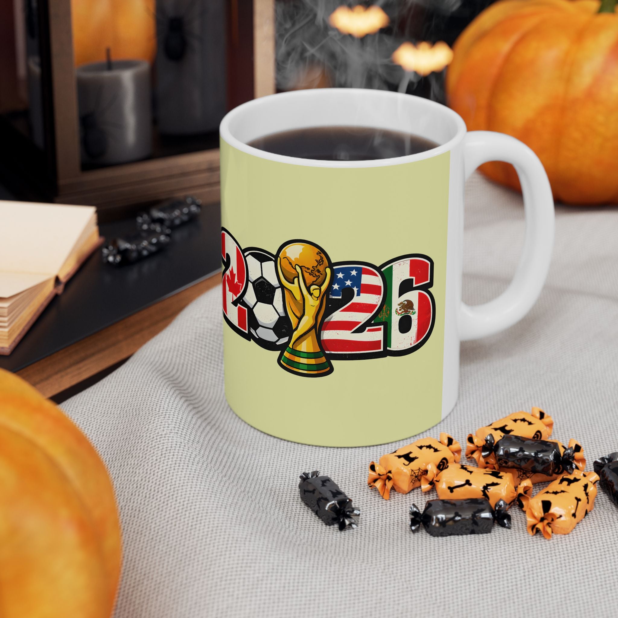 Brazil Soccer World Cup 2026, Ceramic Coffee Mug, Brazil Flag, Fan Gift