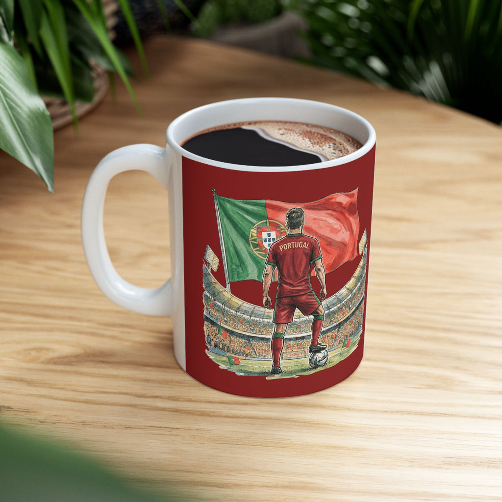 Portugal World Cup 2026 Style Mug, Red Ceramic Mug, Portugal Flag, Soccer Fan Gift