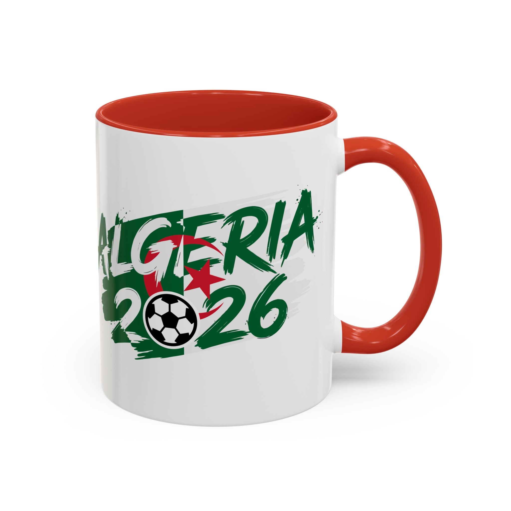 Algeria 2026 Soccer Logo Accent Coffee Mug | 11oz 15oz, Soccer World Cup 2026, Gifts for Dad