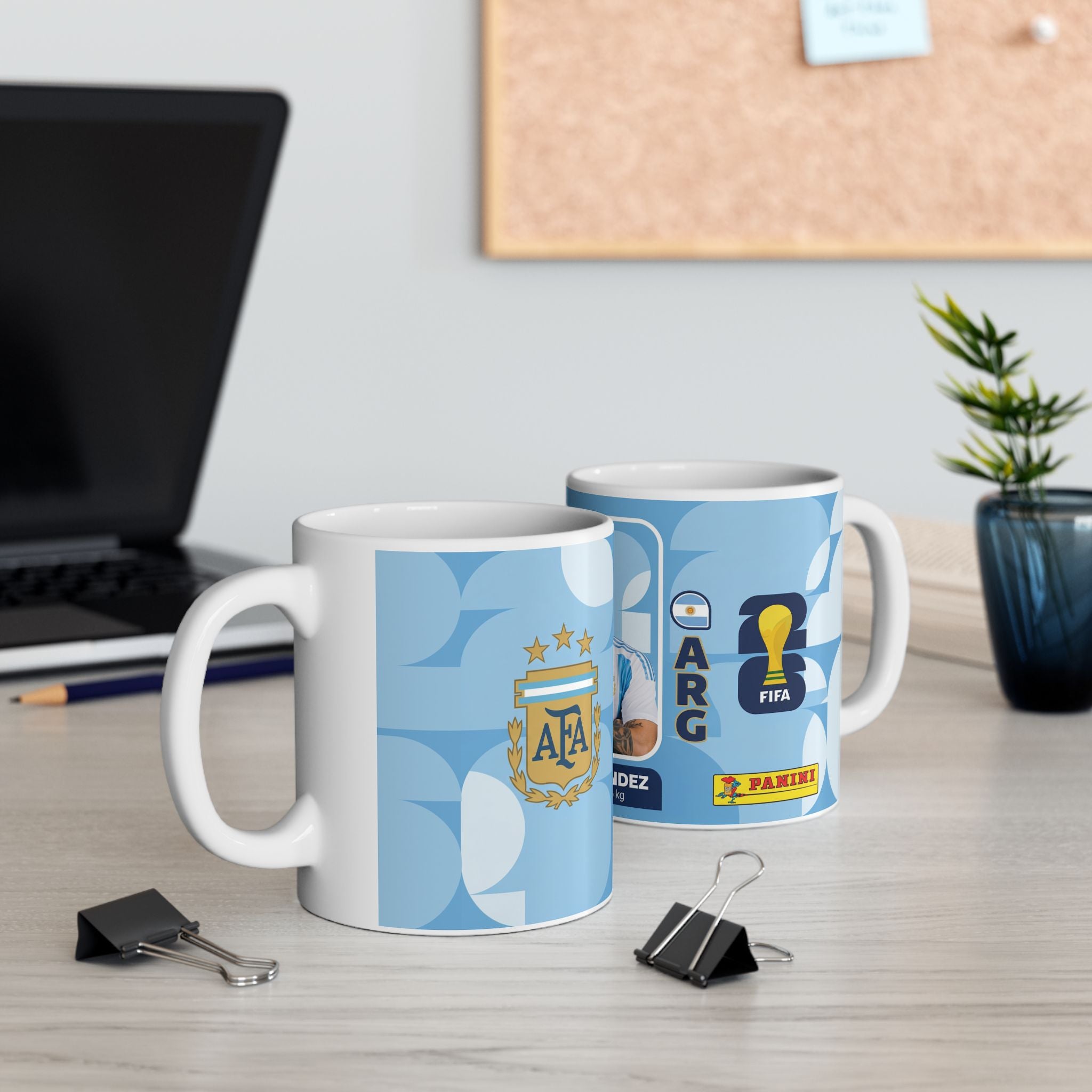 Argentina Soccer Player Enzo Fernández Ceramic Mug —  Fan Gift (11oz/15oz), World Cup 2026 Mugs