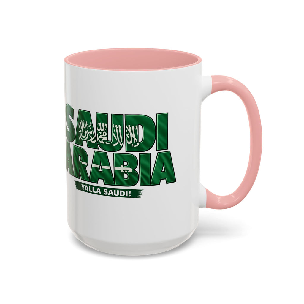 Saudi Arabia Typography Mug | Accent Coffee Mug, Green National Design, Soccer World Cup 2026, Gifts for Dad