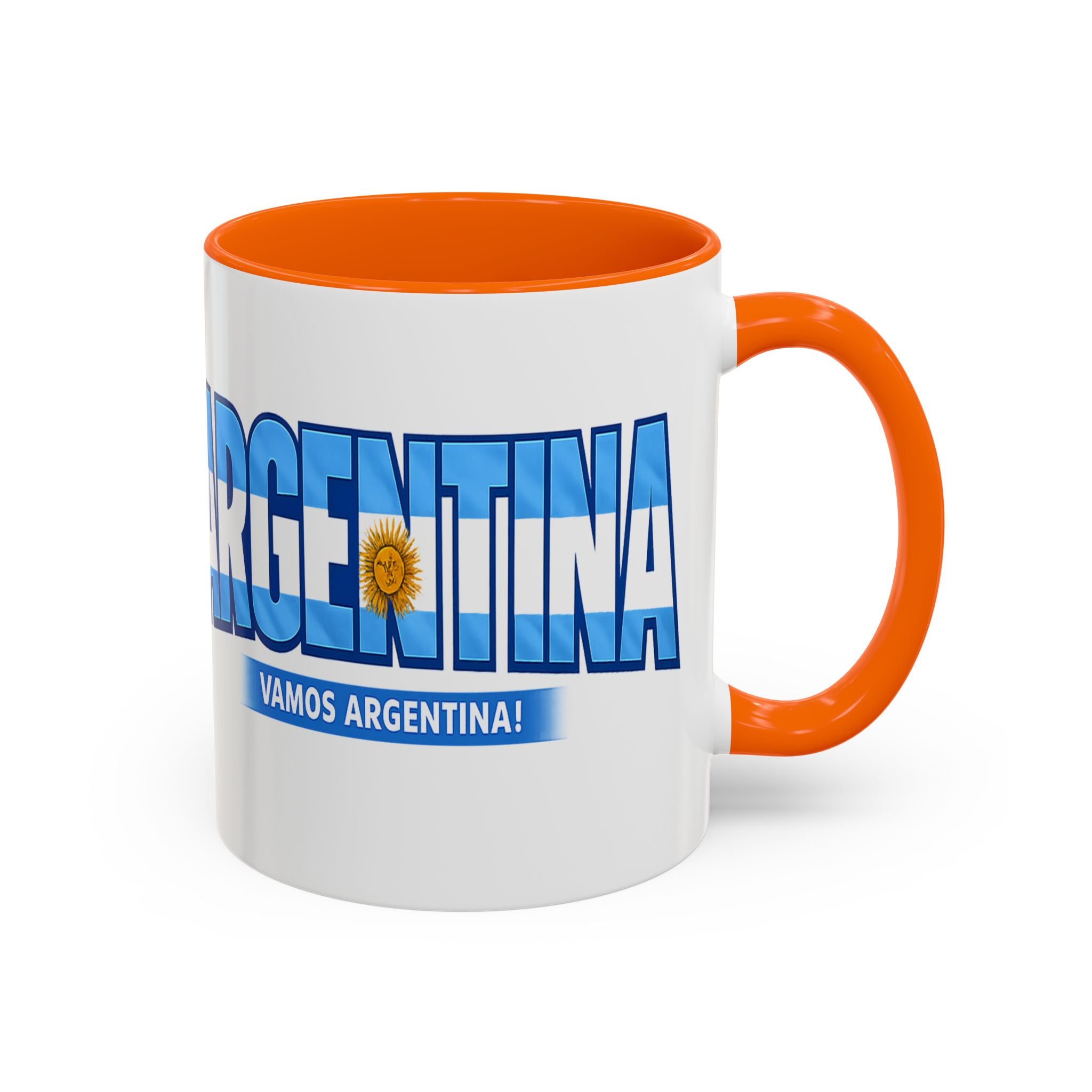 Argentina Vamos Argentina Mug | Accent Coffee Mug, Flag Text Design