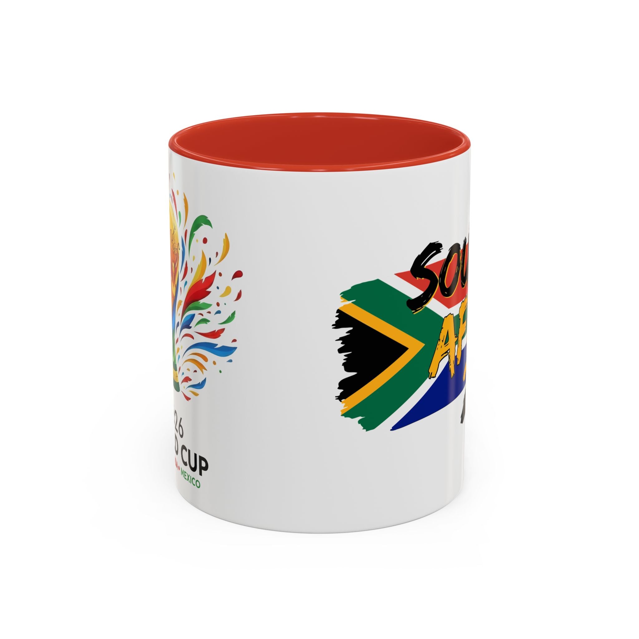 South Africa 2026 Soccer Flag Accent Coffee Mug | 11oz 15oz, Soccer World Cup 2026, Gift for Dad
