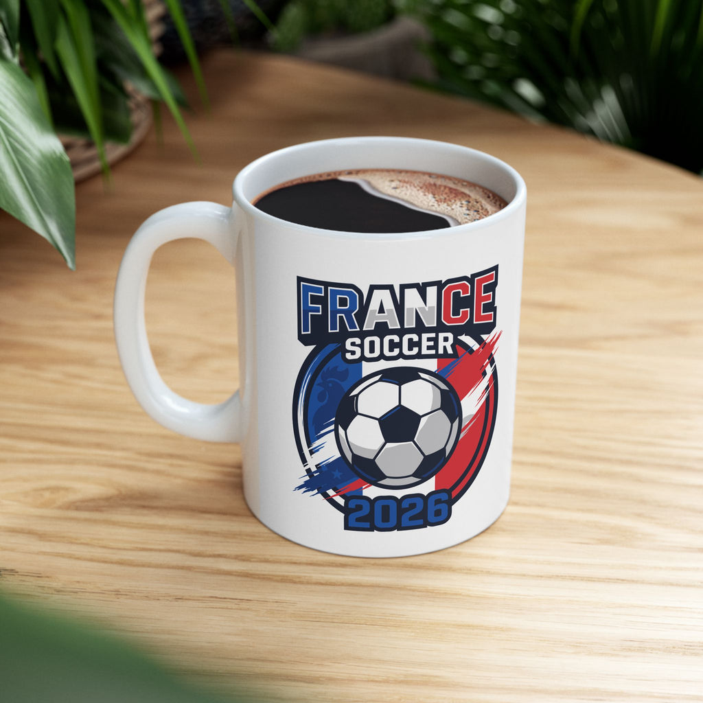 France Soccer Flag Crest Mug | World Cup 2026 Ceramic Mug, Gift For Dad
