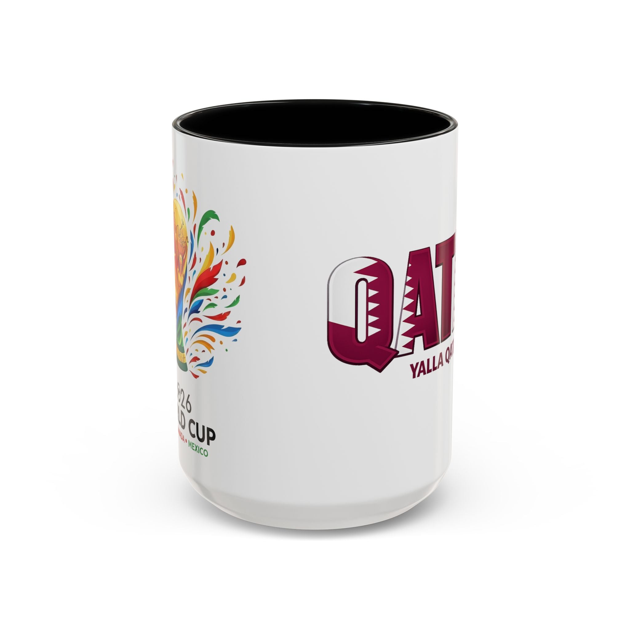 QATAR Yalla Qatar! Accent Coffee Mug | 11oz 15oz, Soccer World Cup 2026, Gifts for Dad