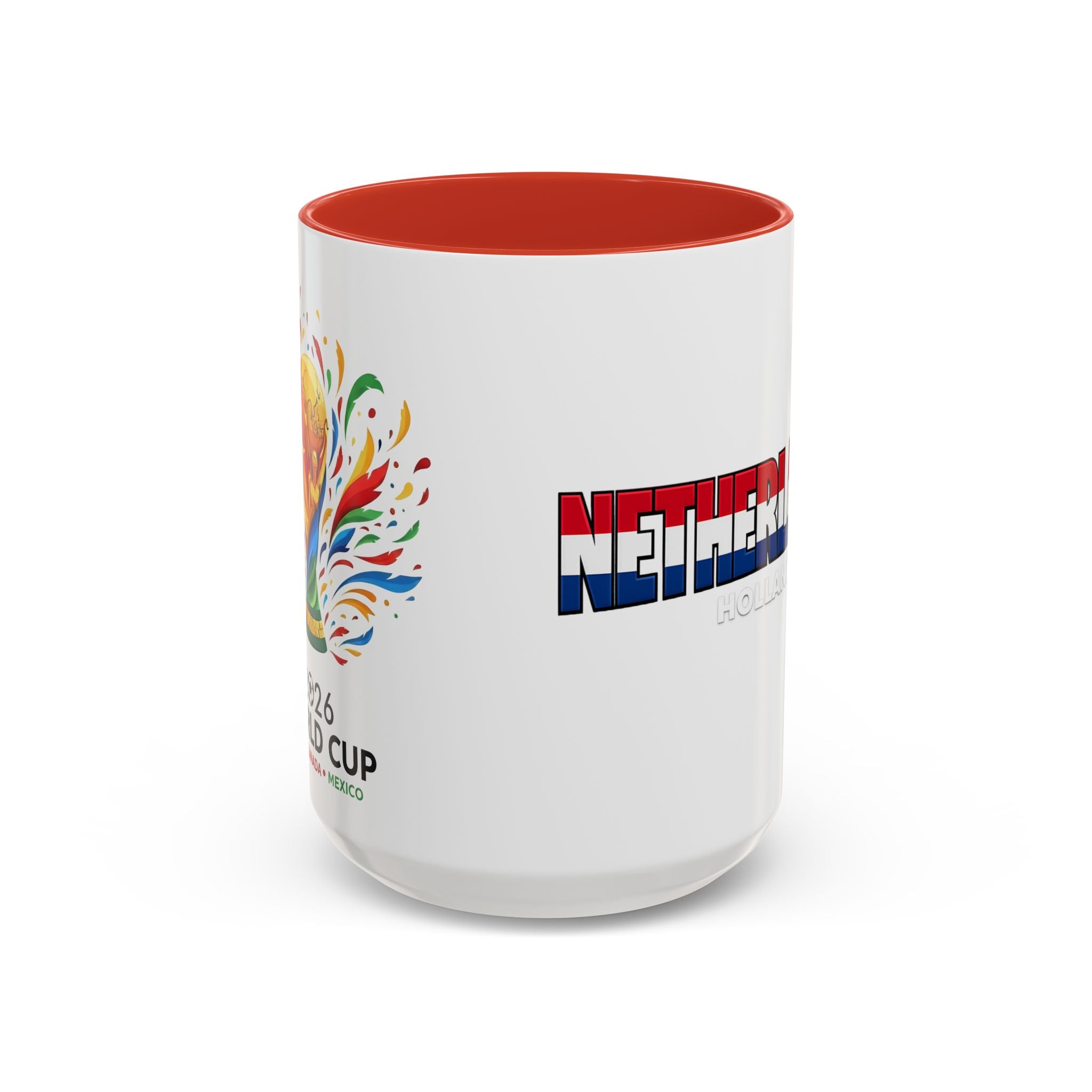 Netherlands Flag Text Coffee Mug | Accent 11oz 15oz, World Cup 2026, Gift for Dad