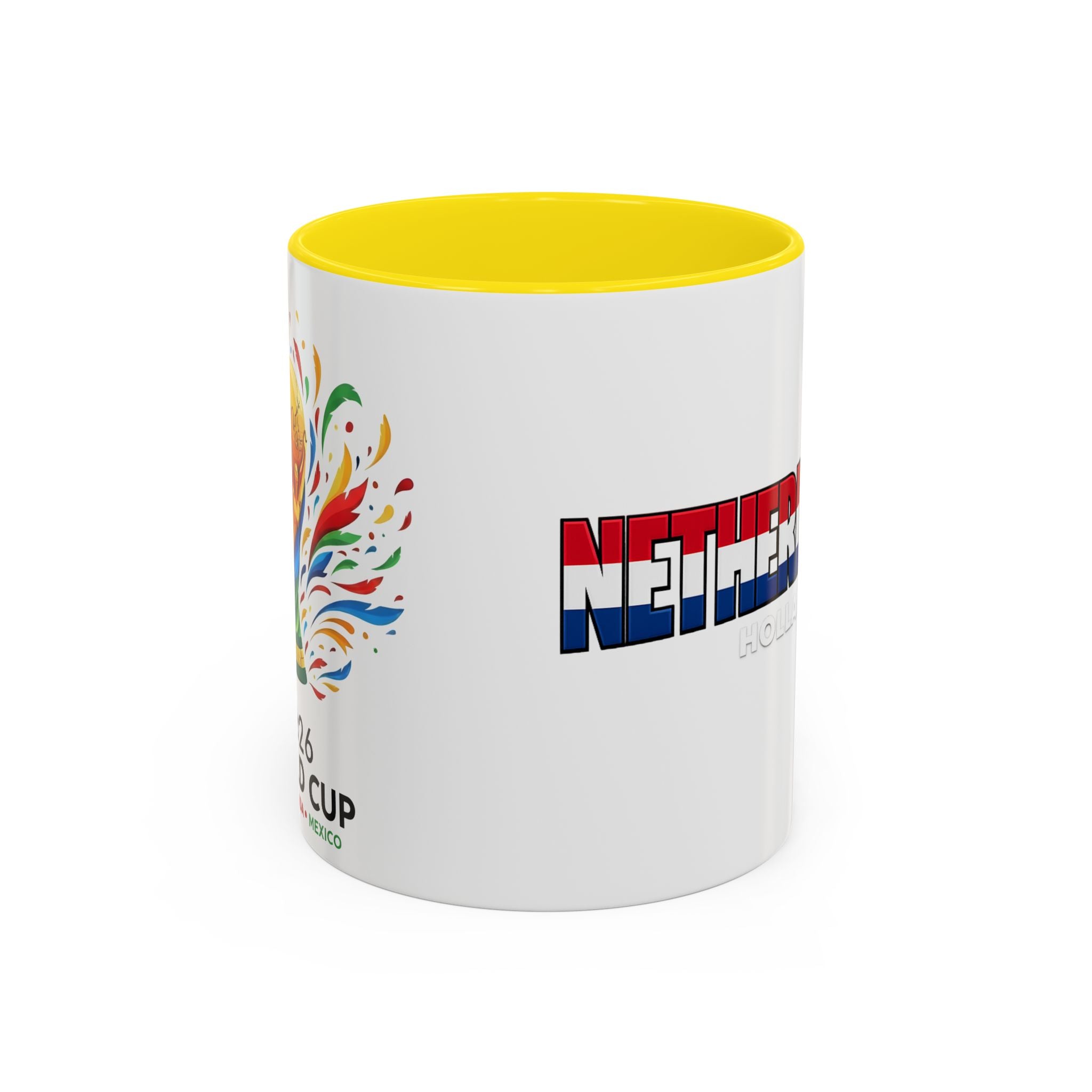 Netherlands Flag Text Coffee Mug | Accent 11oz 15oz, World Cup 2026, Gift for Dad