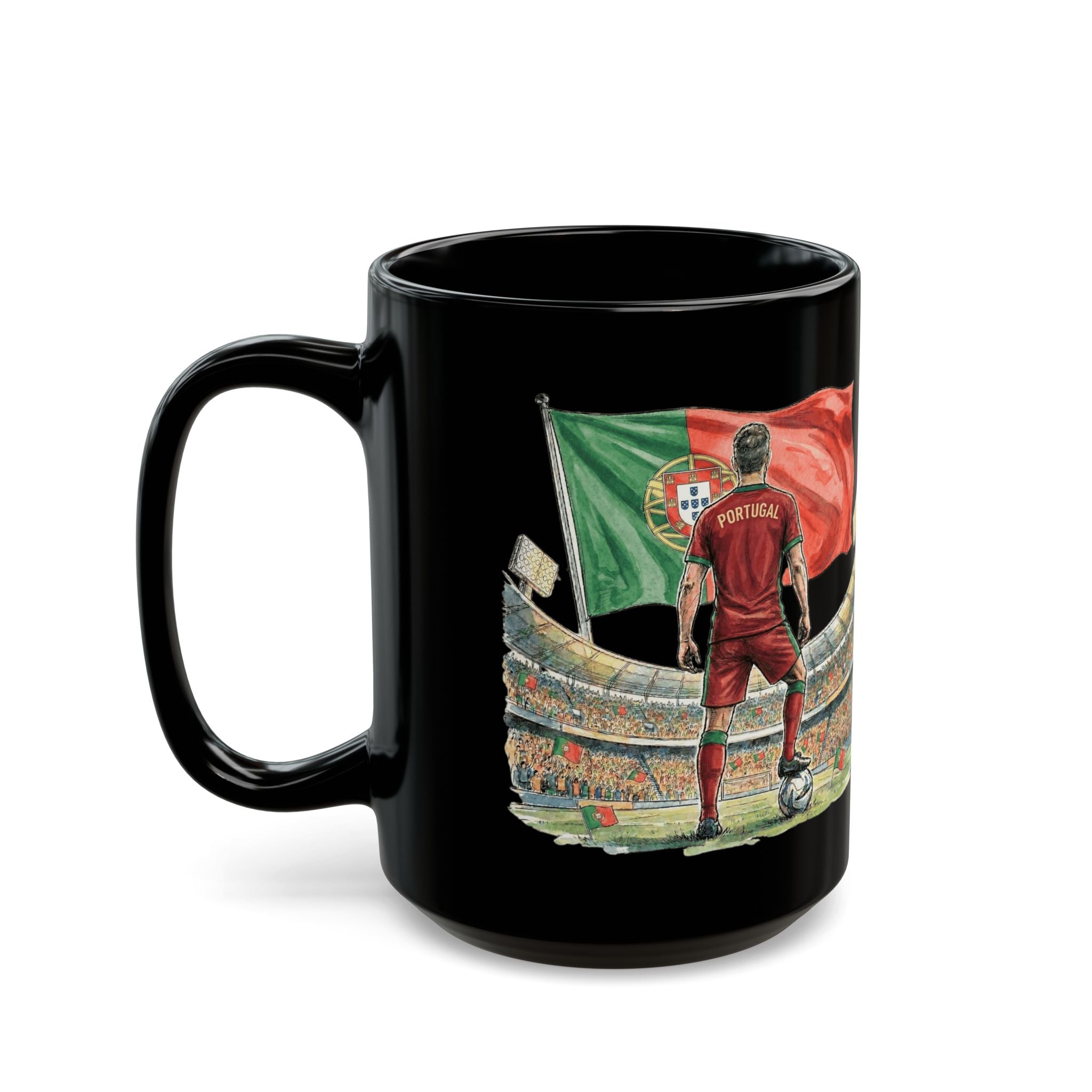 Portugal World Cup 2026 Mug, Black Ceramic Coffee Cup, Gift For Dad