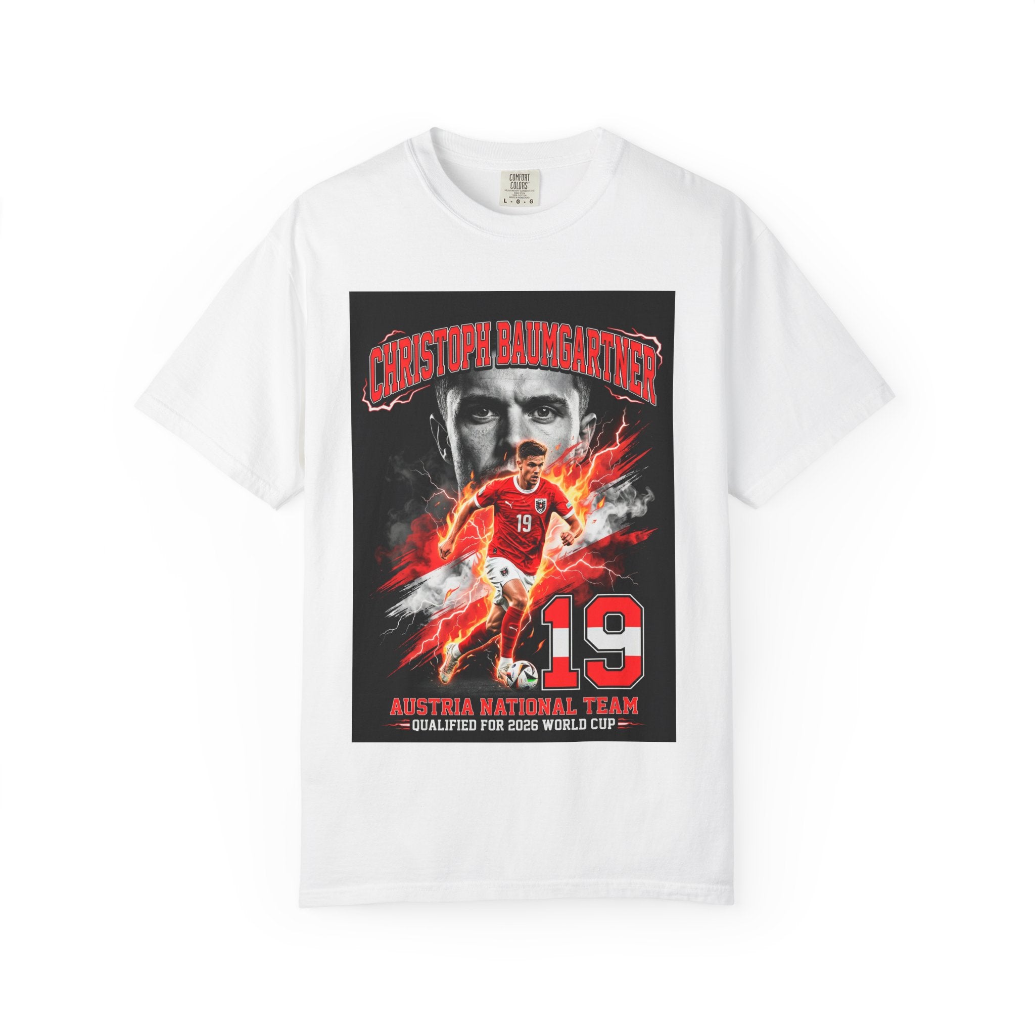 Austrian Soccer Player 19 T-Shirt | 2026 World Cup Back Trophy Design, Austria Flag, Gift for him, Collectible