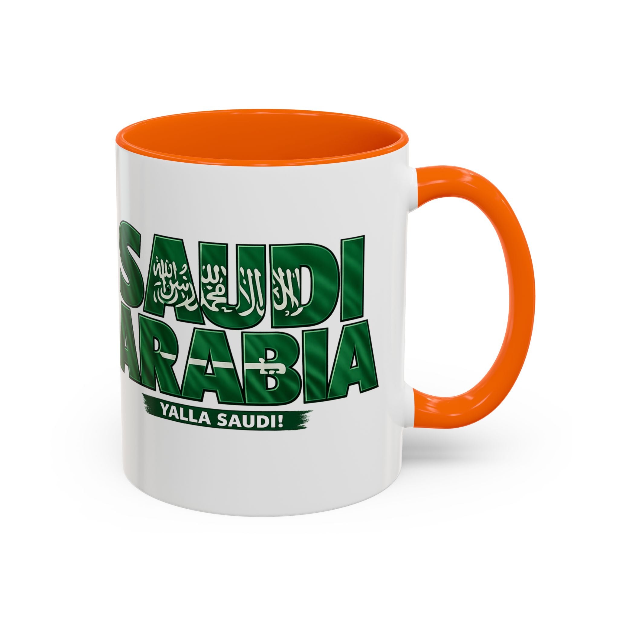 Saudi Arabia Typography Mug | Accent Coffee Mug, Green National Design, Soccer World Cup 2026, Gifts for Dad
