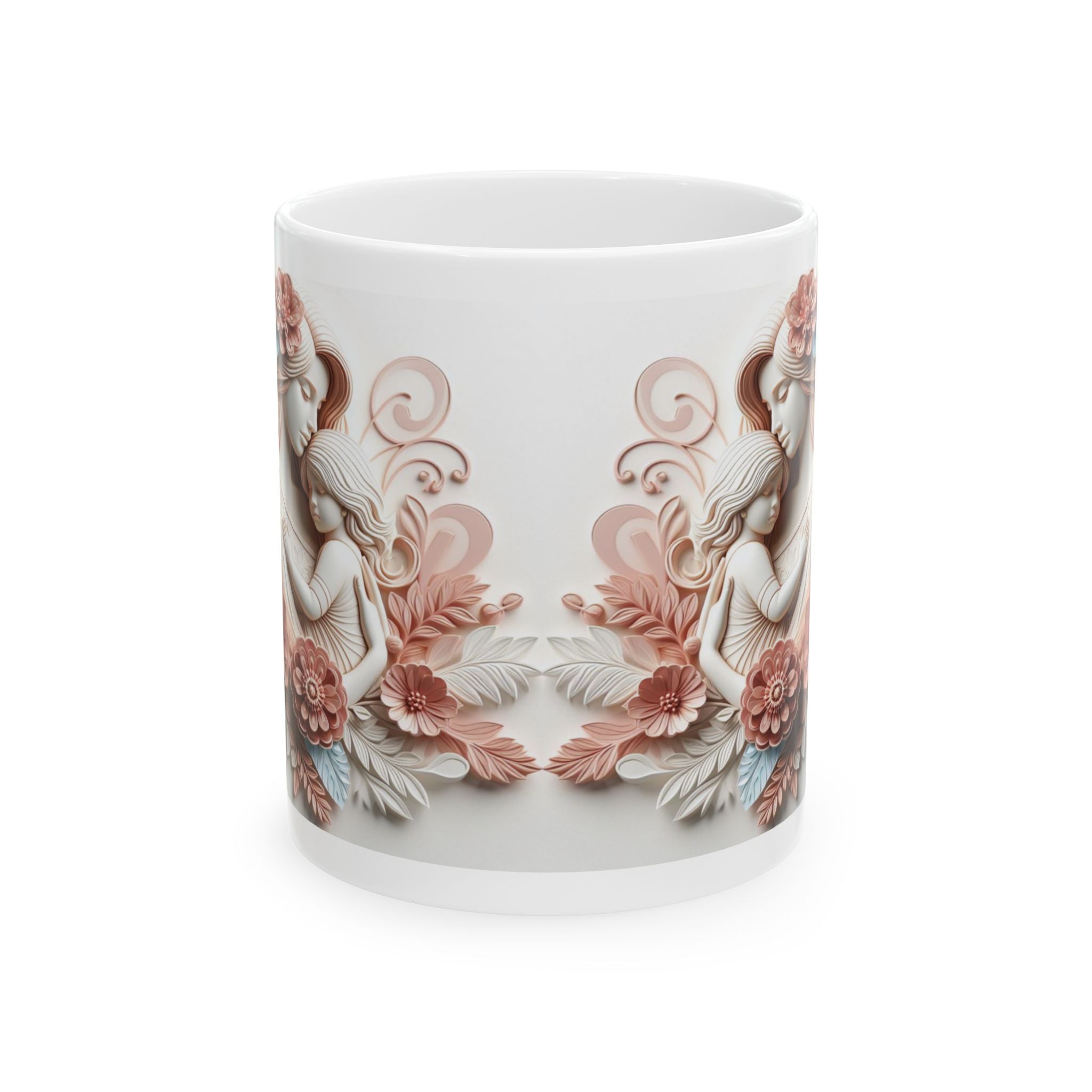 Vintage Angel Illustration Mug | Floral Cherub Ceramic Mug, Mother's Day Sale
