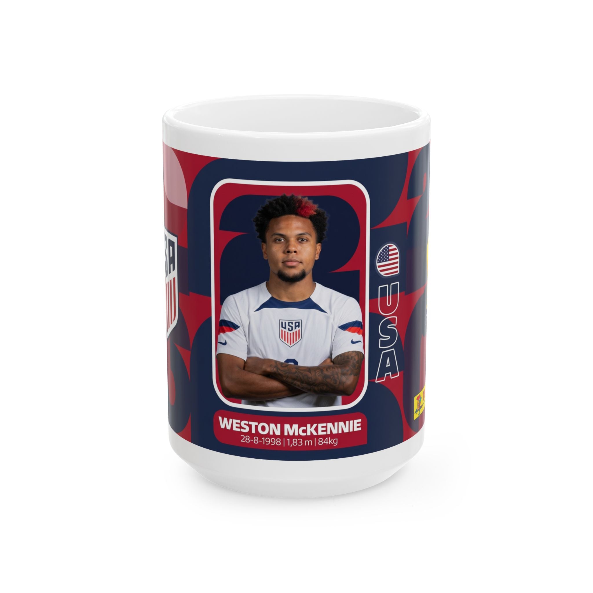 USA Soccer player Weston McKennie Mug – 11oz/15oz Fan Coffee Cup, World Cup 2026 Mugs