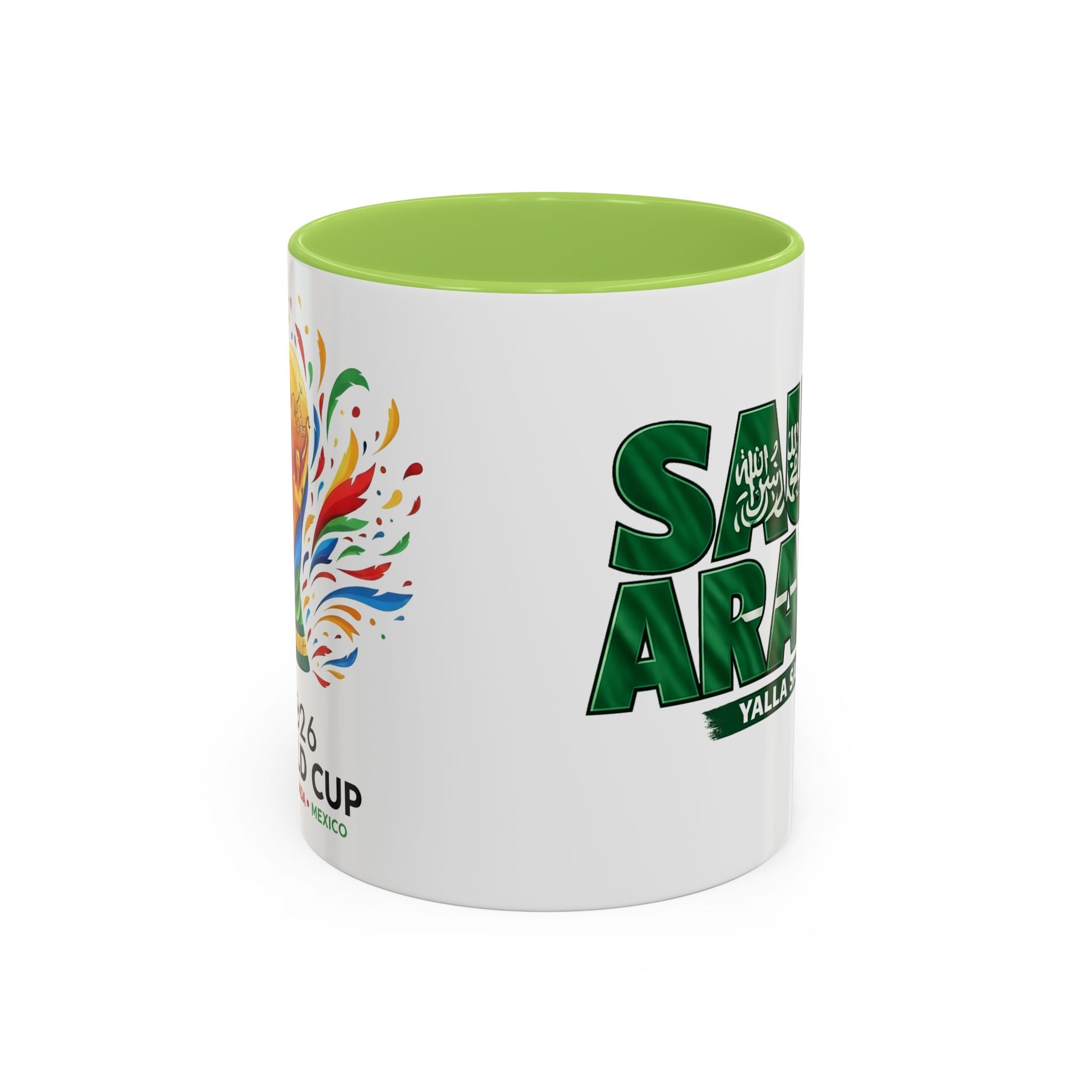 Saudi Arabia Typography Mug | Accent Coffee Mug, Green National Design, Soccer World Cup 2026, Gifts for Dad
