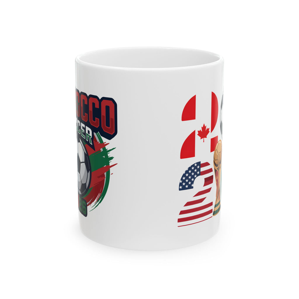 Morocco Soccer Crest Mug | Soccer Ball, World Cup 2026 Coffee Mugs, Morocco Fan ,Gift For Dad