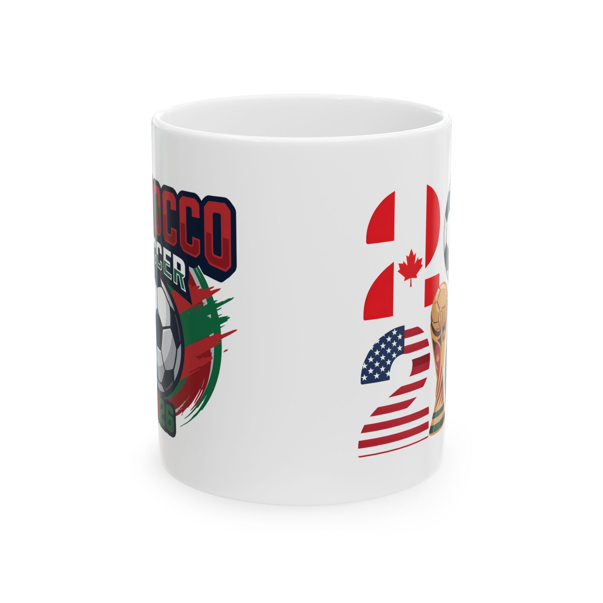 Morocco Soccer Crest Mug | Soccer Ball, World Cup 2026 Coffee Mugs, Morocco Fan ,Gift For Dad