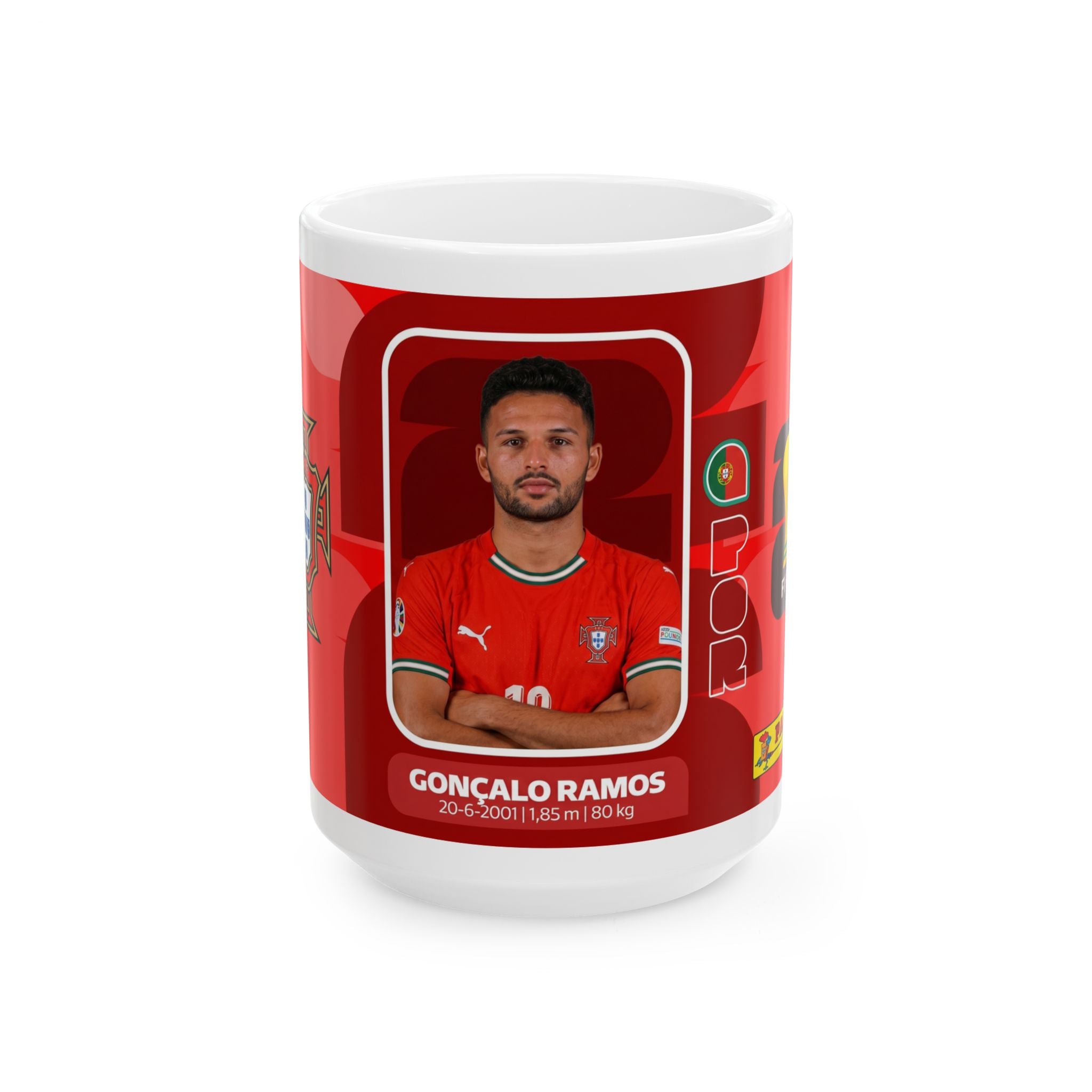 Portugal Soccer Player Goncalo Ramos Ceramic Mug (11oz, 15oz), World Cup 2026 Mugs